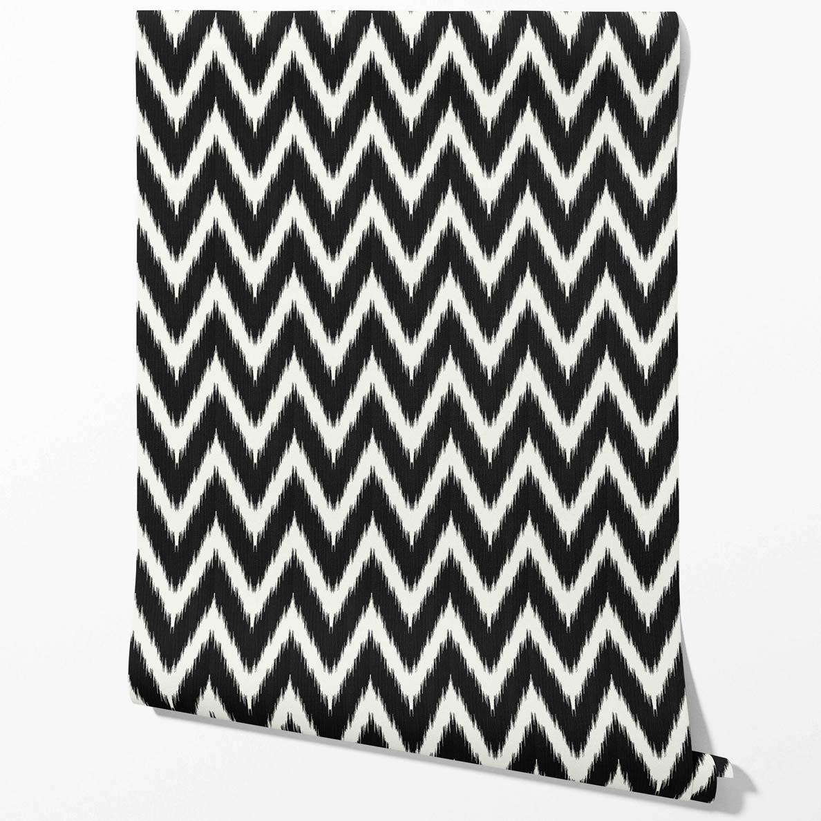 Neutral Chevron/ Zigzag Geometric Kitchen Wallpaper Sample (Black/ White)