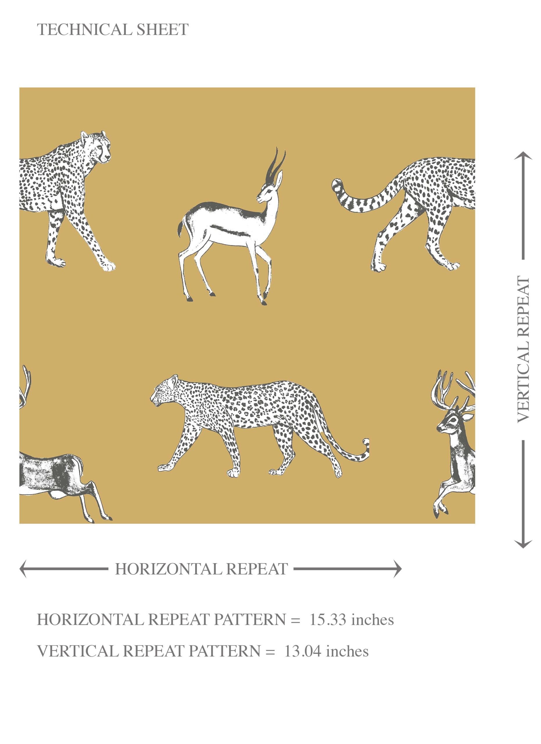 Leopard Animal Print Kids Room Wallpaper (Yellow/ White/ Gray)
