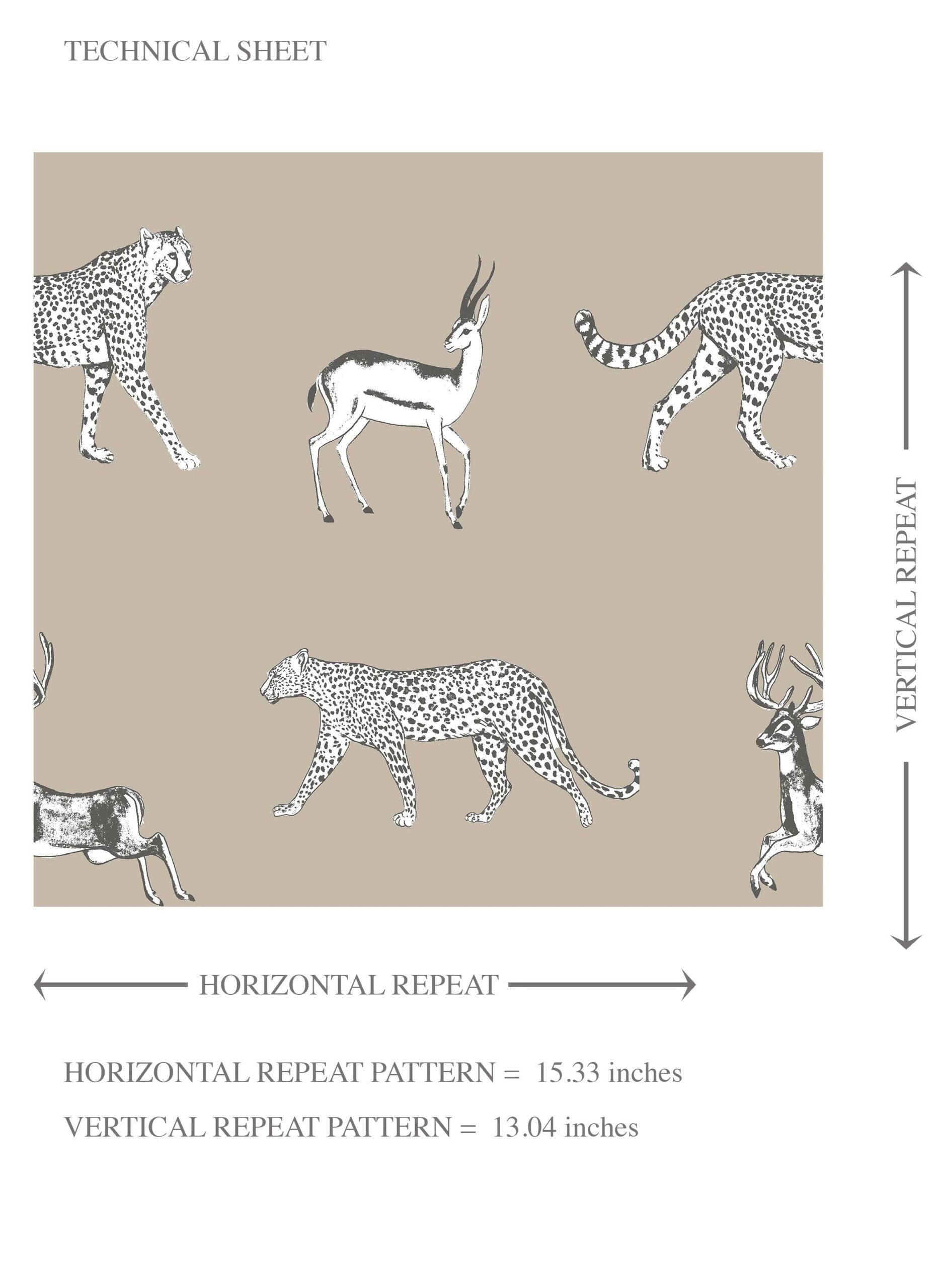 Leopard Animal Print Kids Room Wallpaper (Beige/ White/ Greige)