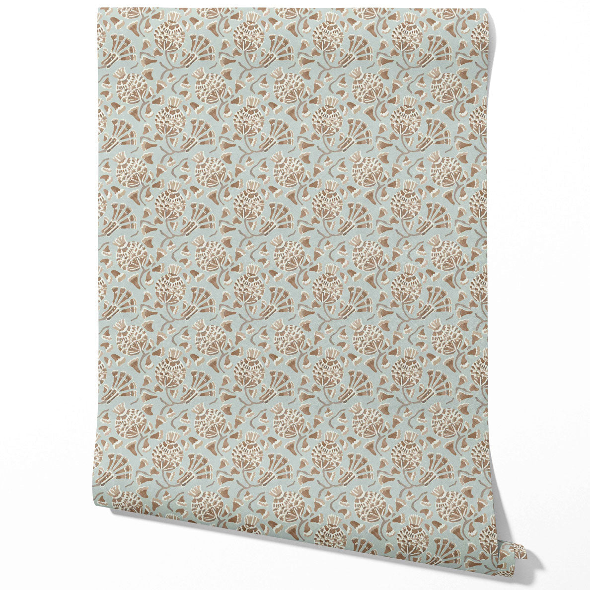 Modern Floral/ Botanical Traditional Wallpaper (Blue/ Brown/ Beige)