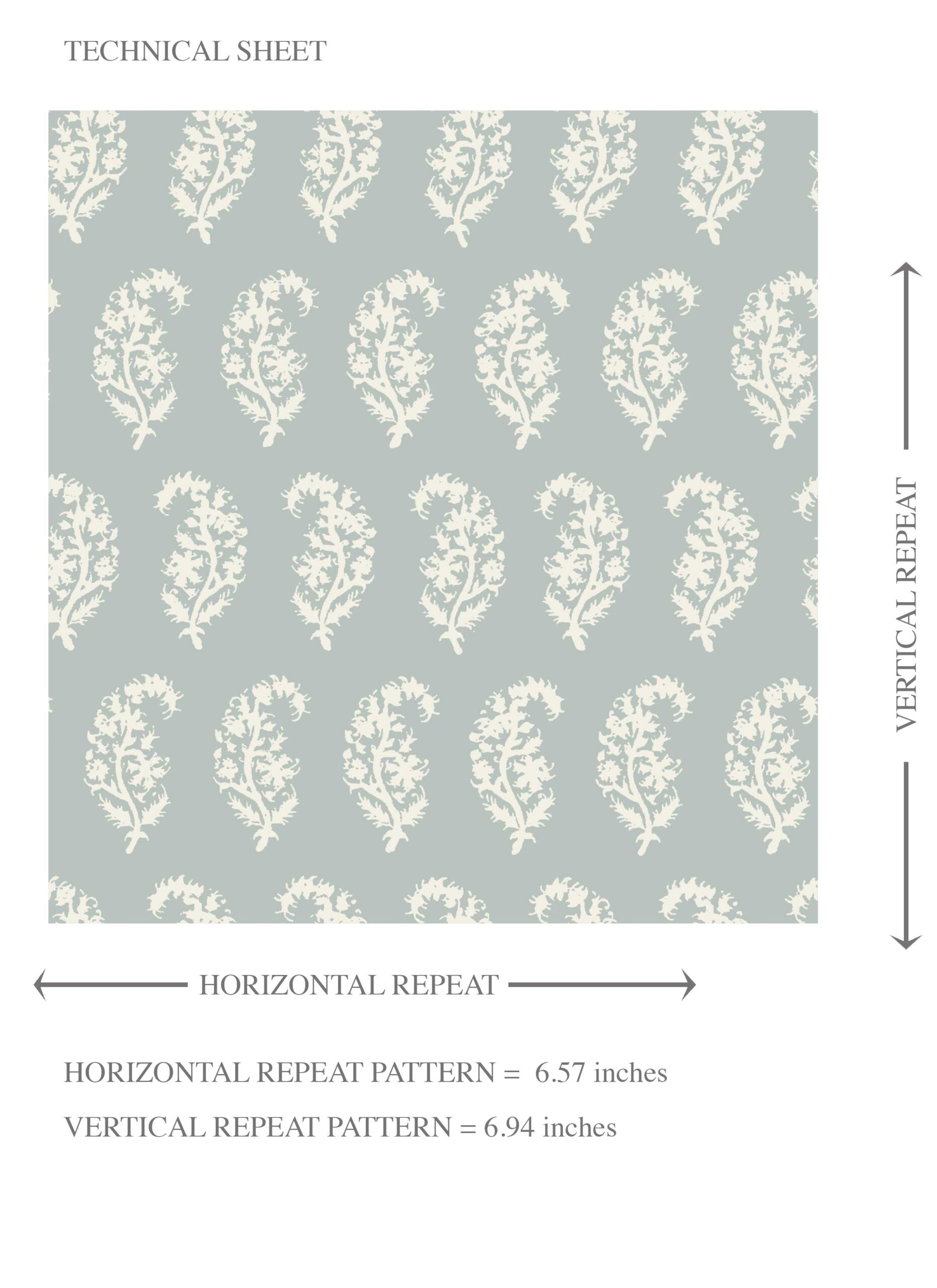 Small Paisley Floral Patterned Print Kids Room Wallpaper Sample (Blue/ White)