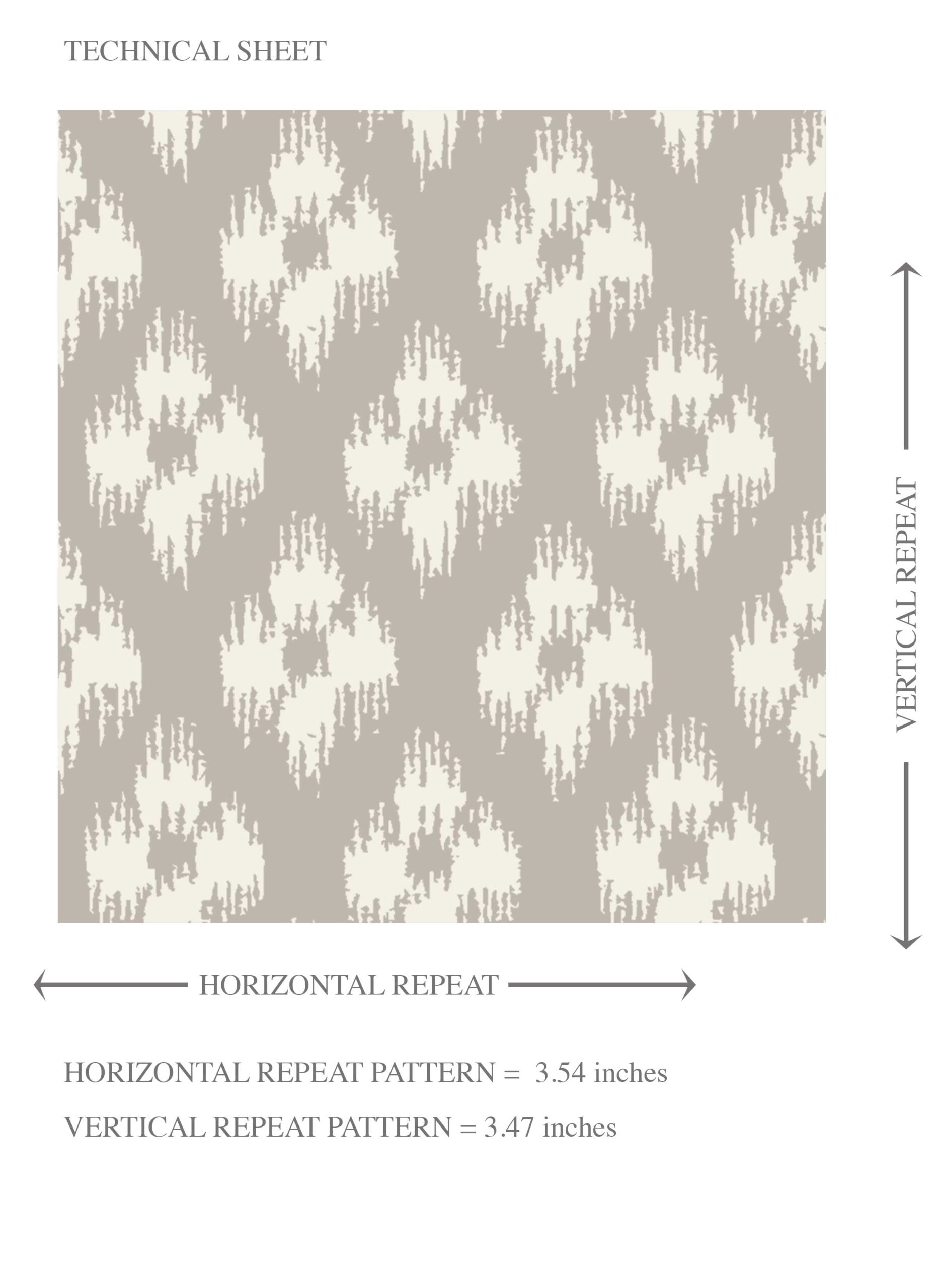 Neutral Small Geometric Ikat-Style Floral Block Print Kids Room Wallpaper Sample (Gray/ White)