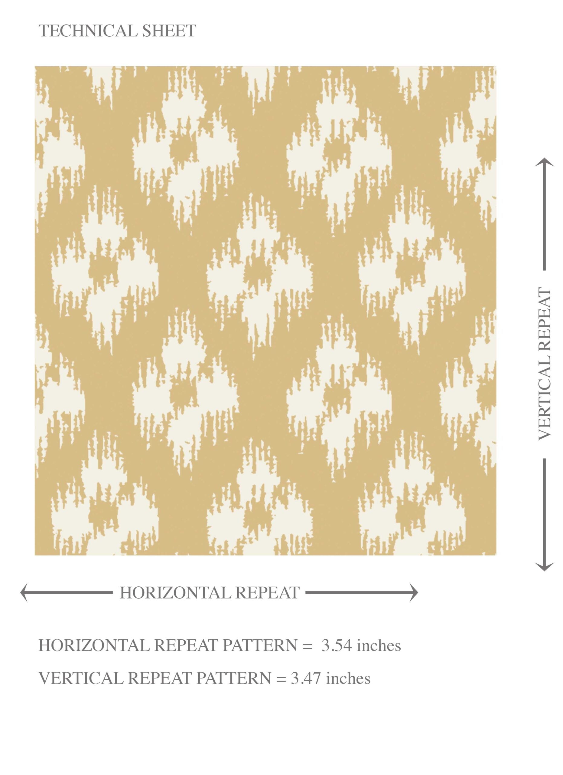 Small Geometric Ikat-Style Floral Block Print Kids Room Wallpaper (Yellow/ White)