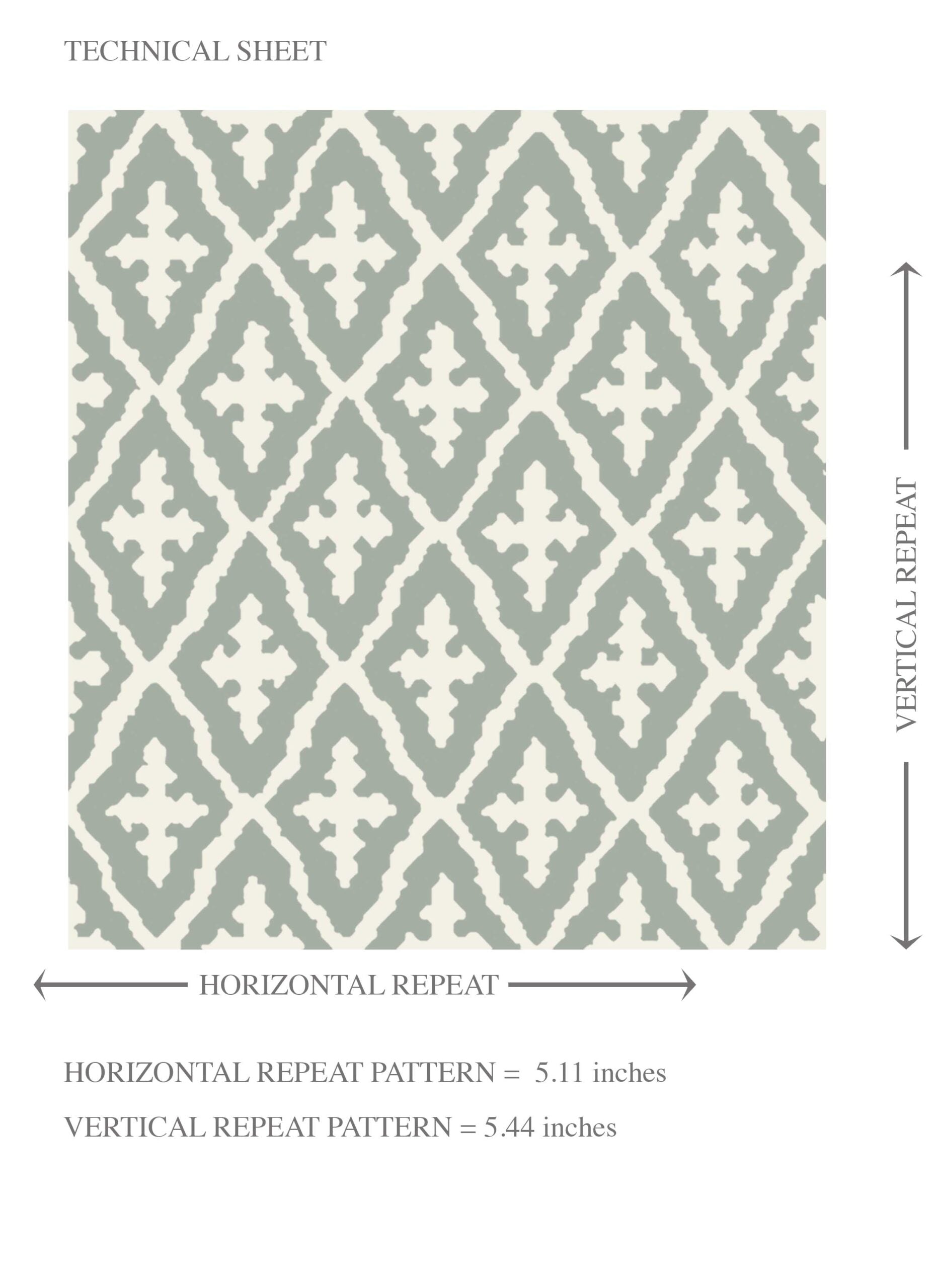 Geometric Diamond Lattice Kids Room Wallpaper (Green-Gray/ White)
