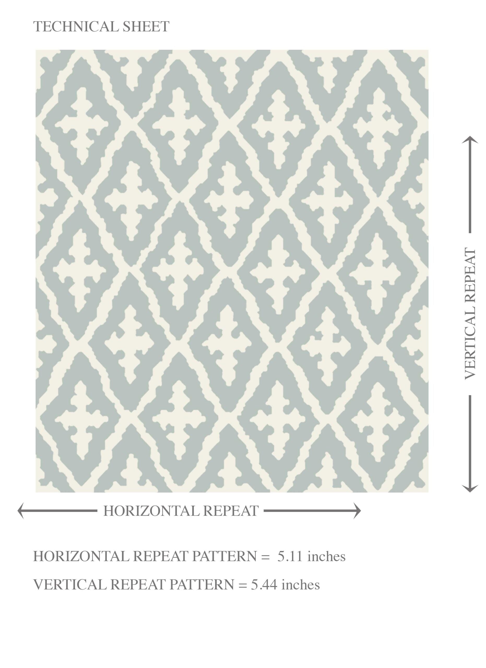 Geometric Diamond Lattice Kids Room Wallpaper (Blue-Gray/ White)