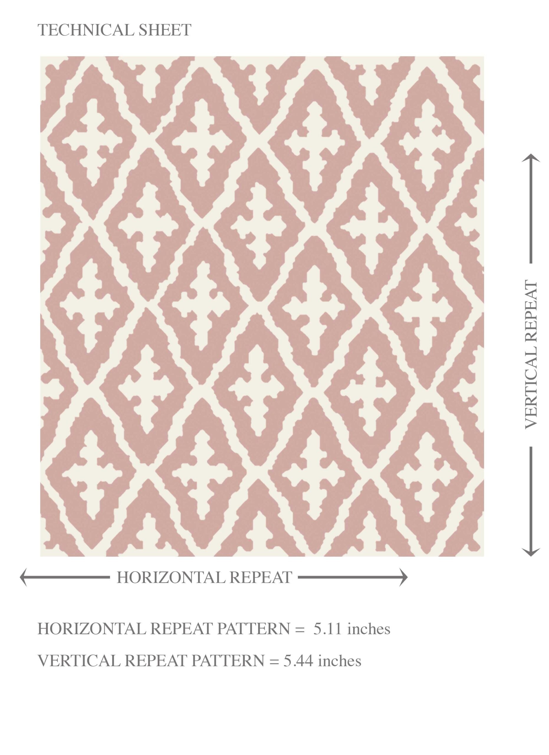 Geometric Diamond Lattice Kids Room Wallpaper Sample (Dusty Rose Pink/ White)