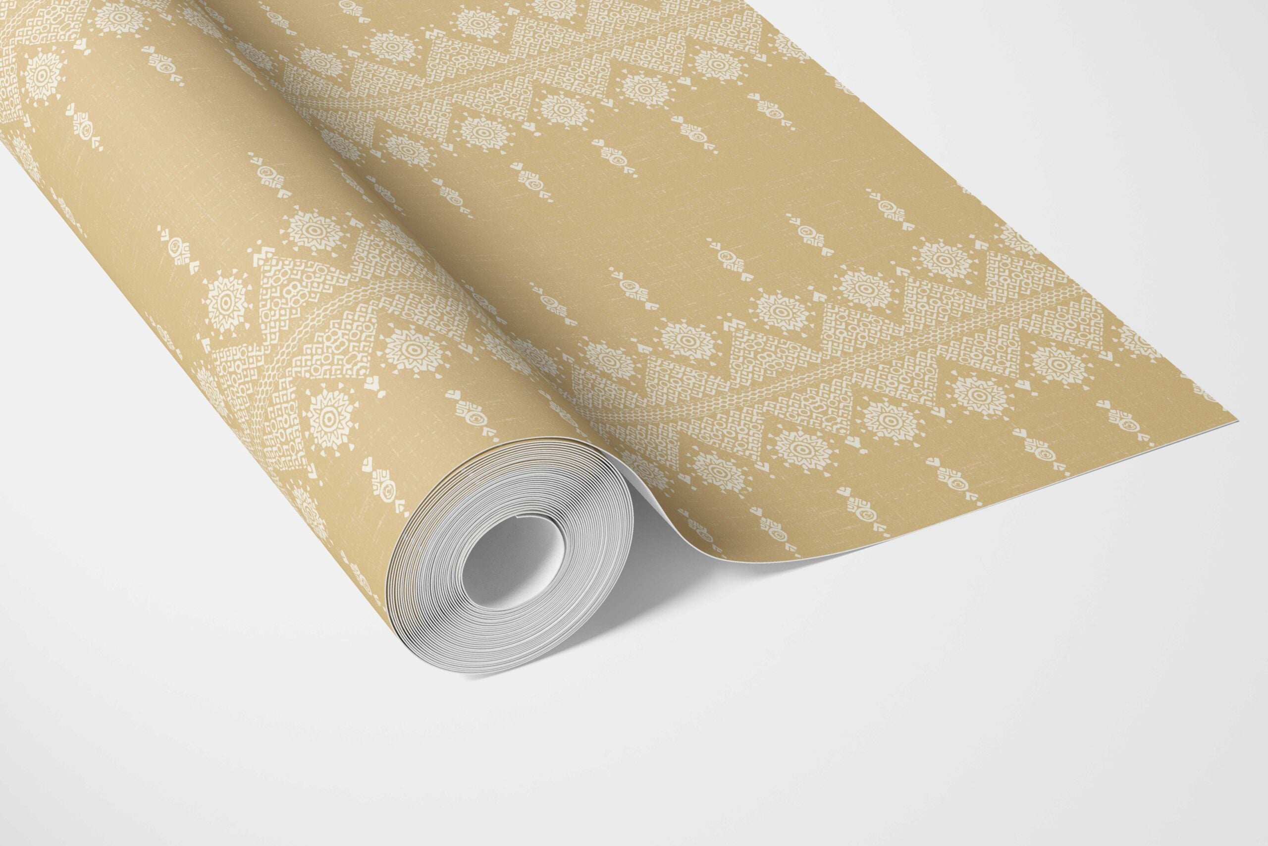 Floral Striped Bathroom Wallpaper (Yellow/ Off-White)