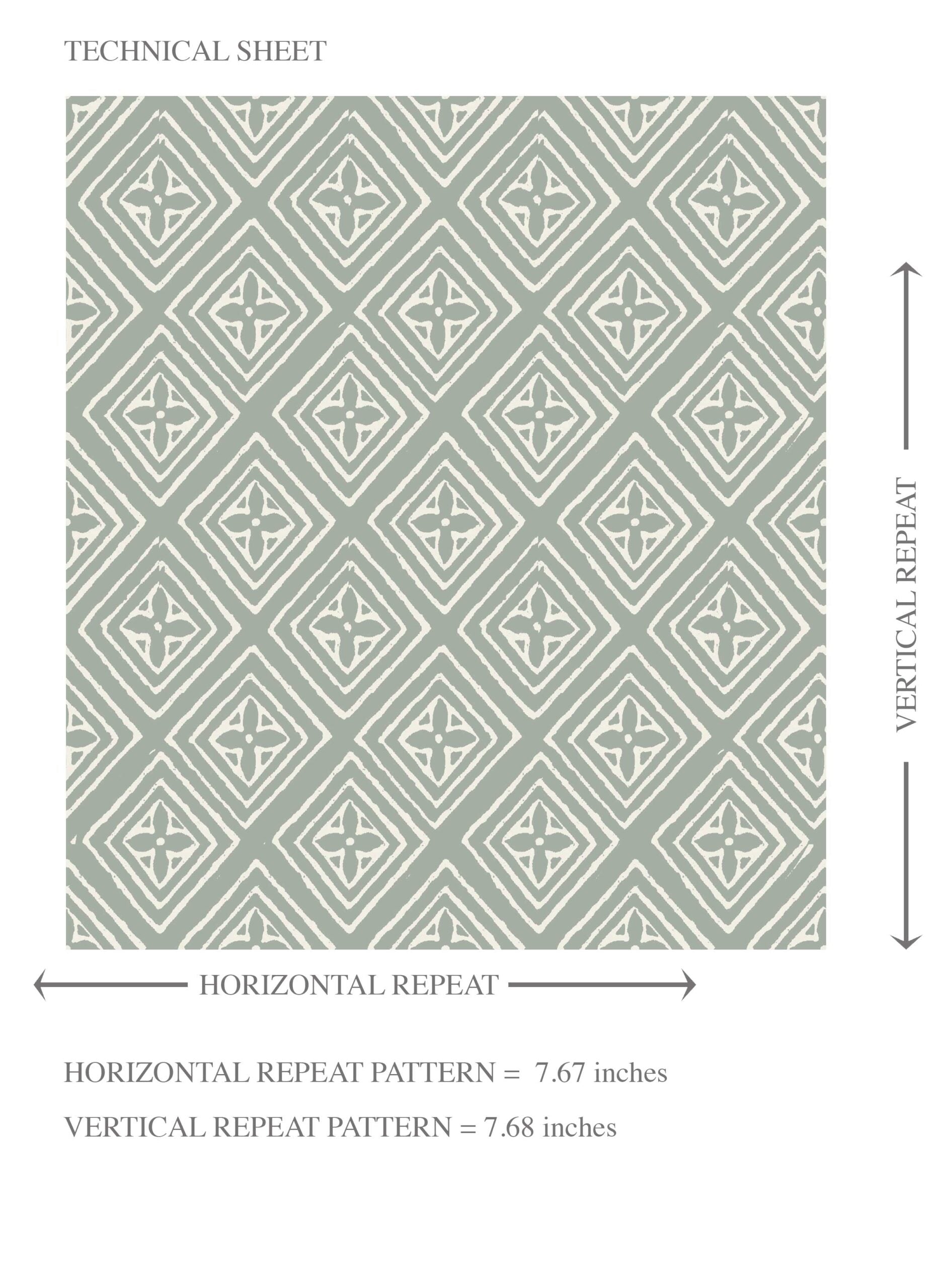 Small Diamond Lattice/ Textured Check Kids Room Wallpaper (Green-Gray/ White)