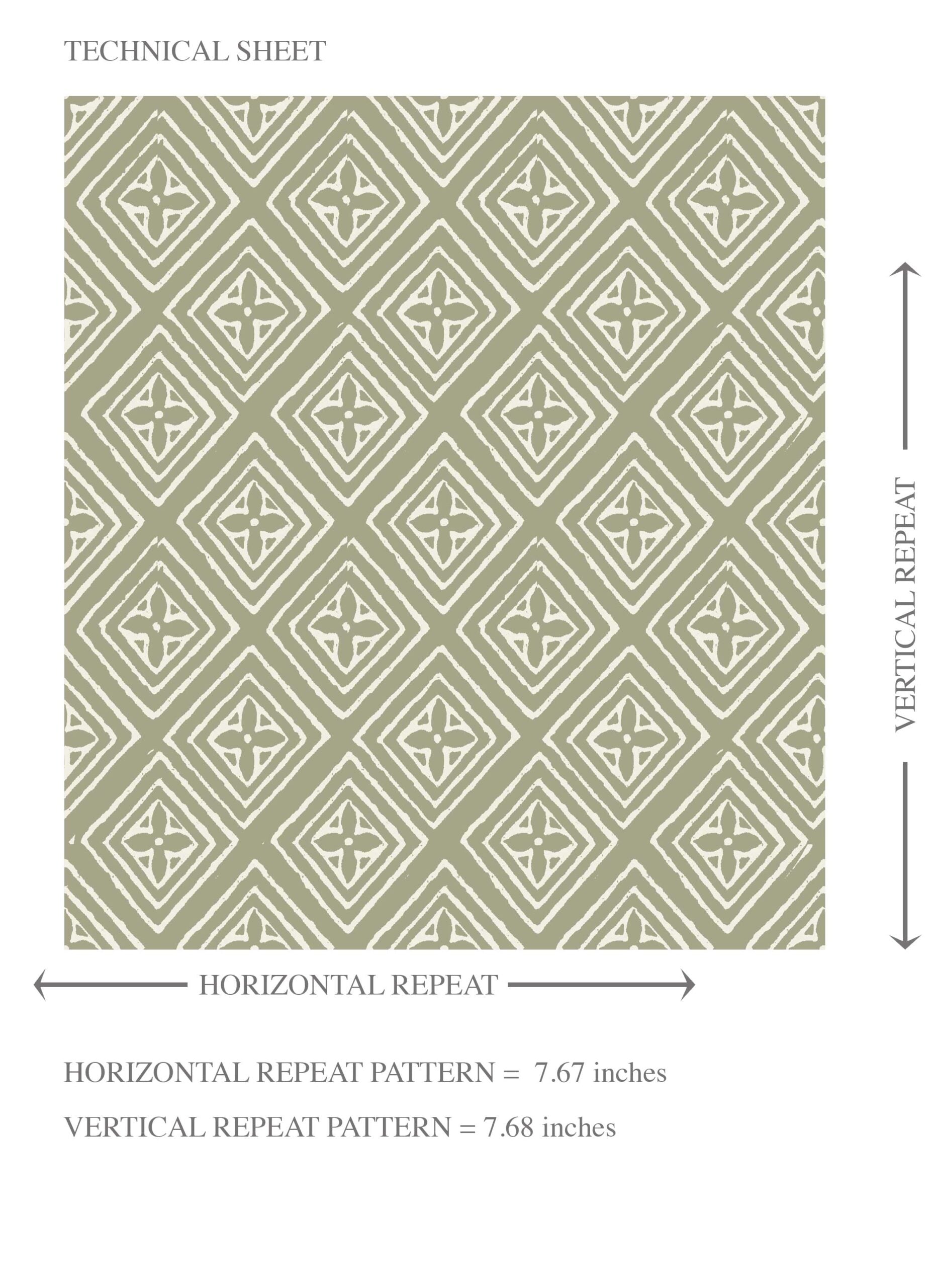 Small Diamond Lattice/ Textured Check Kids Room Wallpaper Sample (Olive Green/ White)