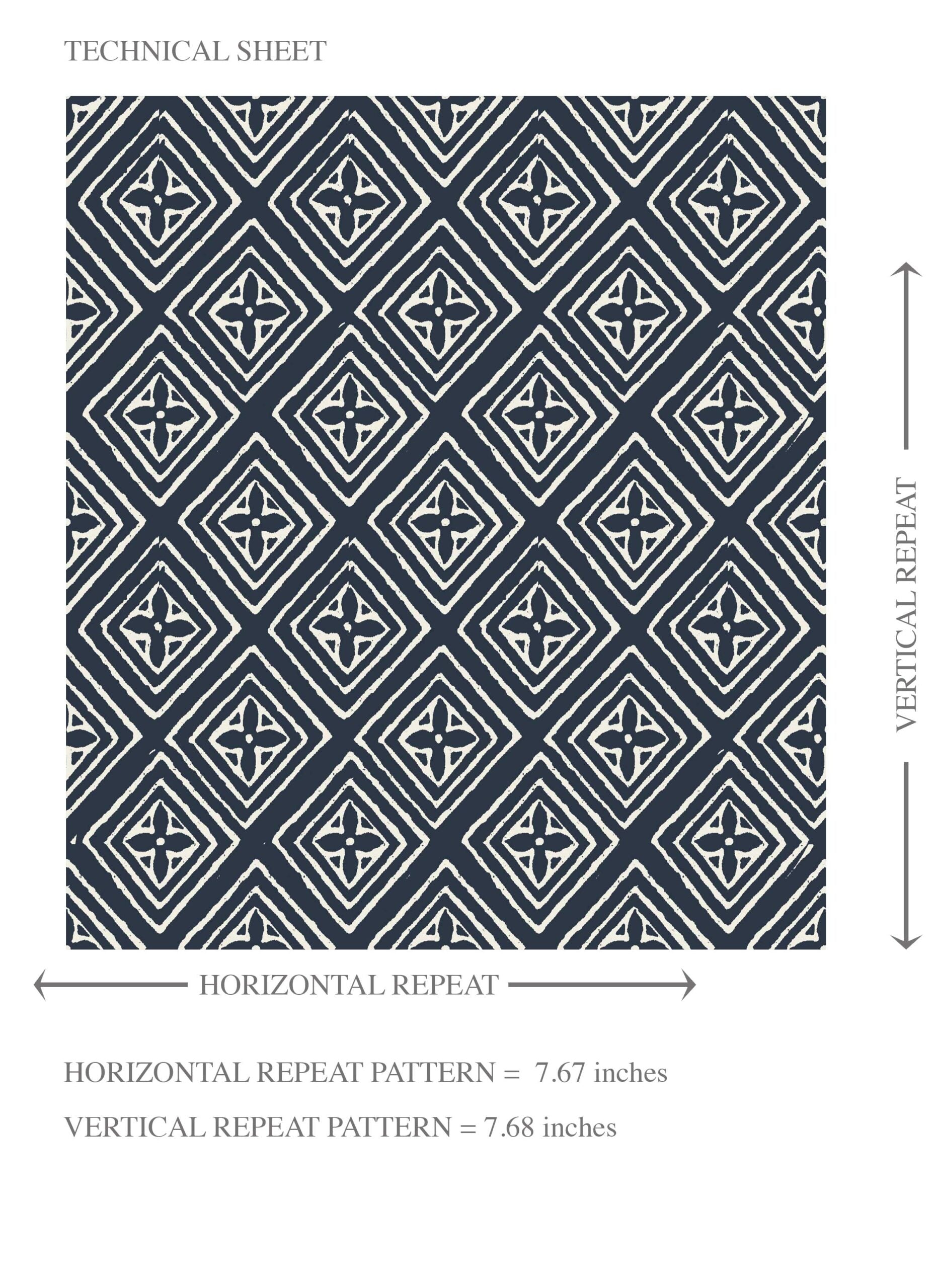 Small Diamond Lattice/ Textured Check Kids Room Wallpaper (Midnight Blue/ White)