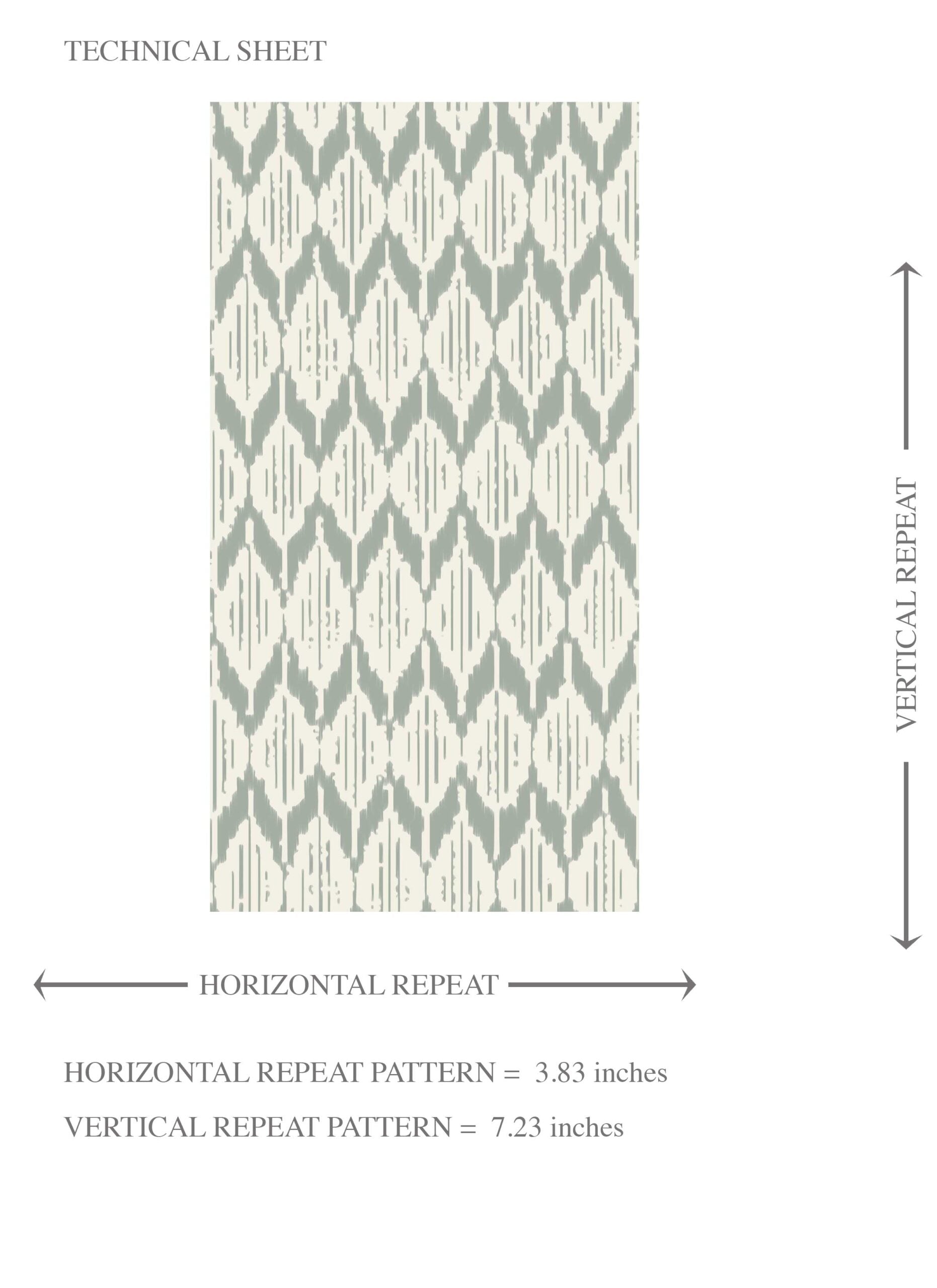 Geometric Ikat Striped Kids Room Wallpaper Sample (Sage Gray/ White)