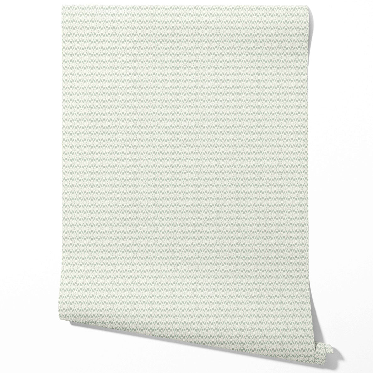 Geometric Ikat Striped Kitchen Wallpaper Sample (Duck Egg Blue/ White)