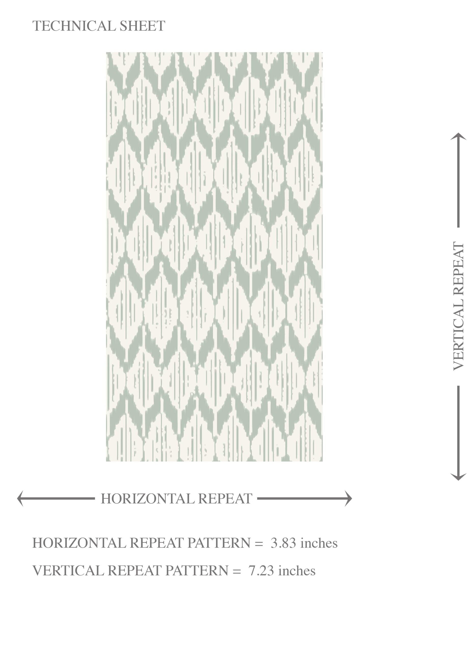 Geometric Ikat Striped Kids Room Wallpaper Sample (Duck Egg Blue/ White)