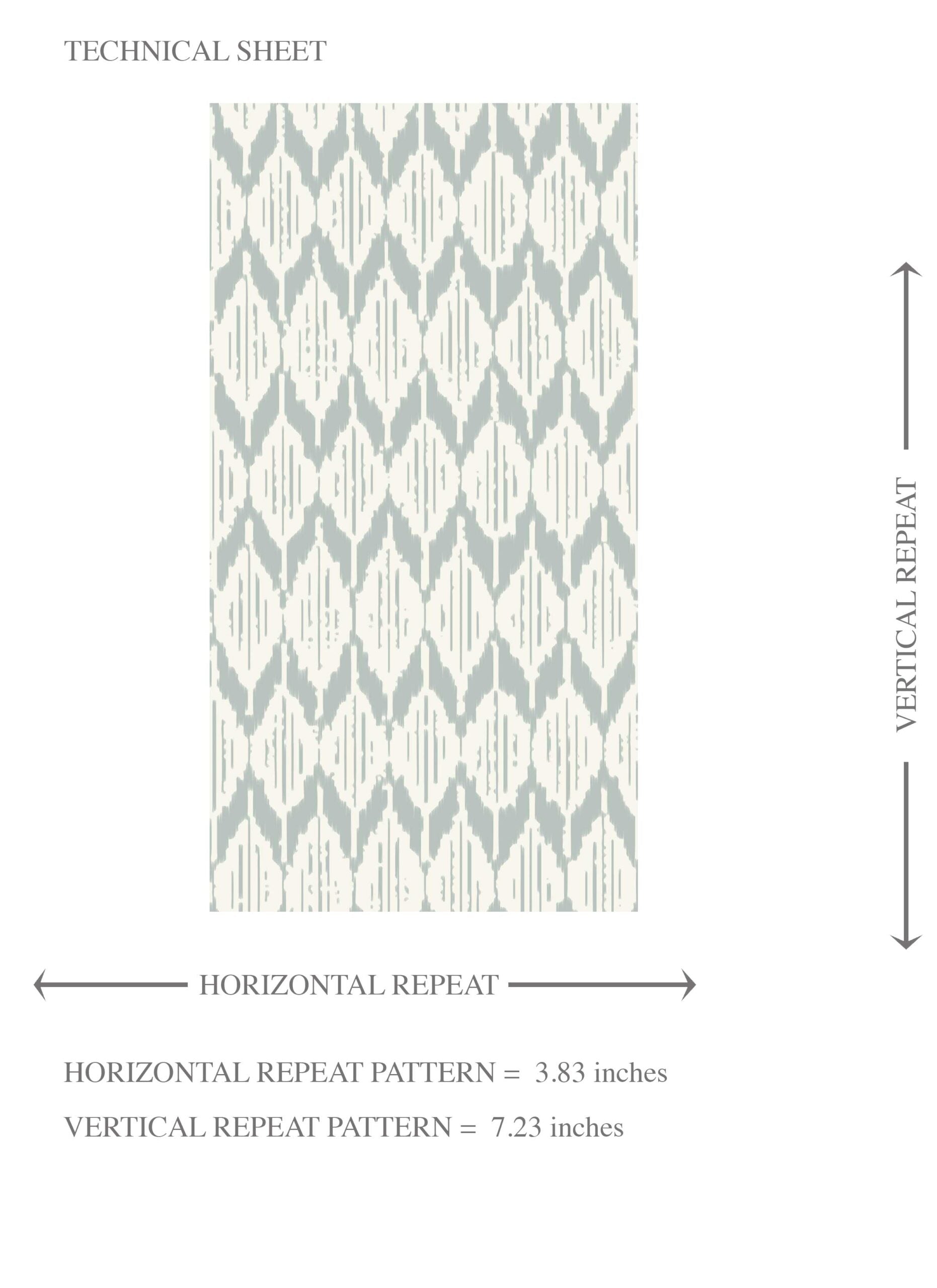 Neutral Ikat Striped Kids Room Wallpaper Sample (Light Gray- Blue/ White)