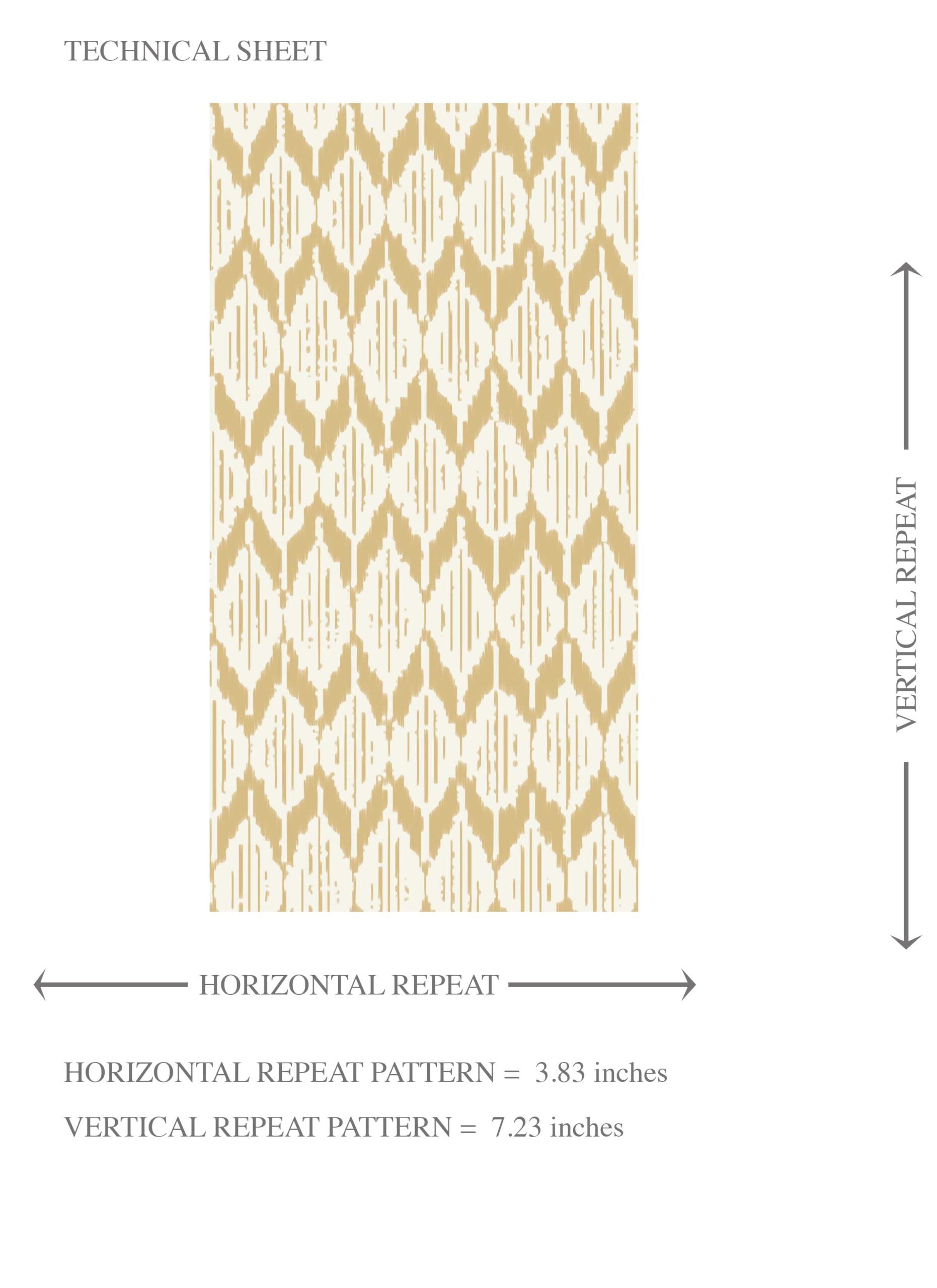 Geometric Ikat Striped Kids Room Wallpaper Sample (Yellow/ White)