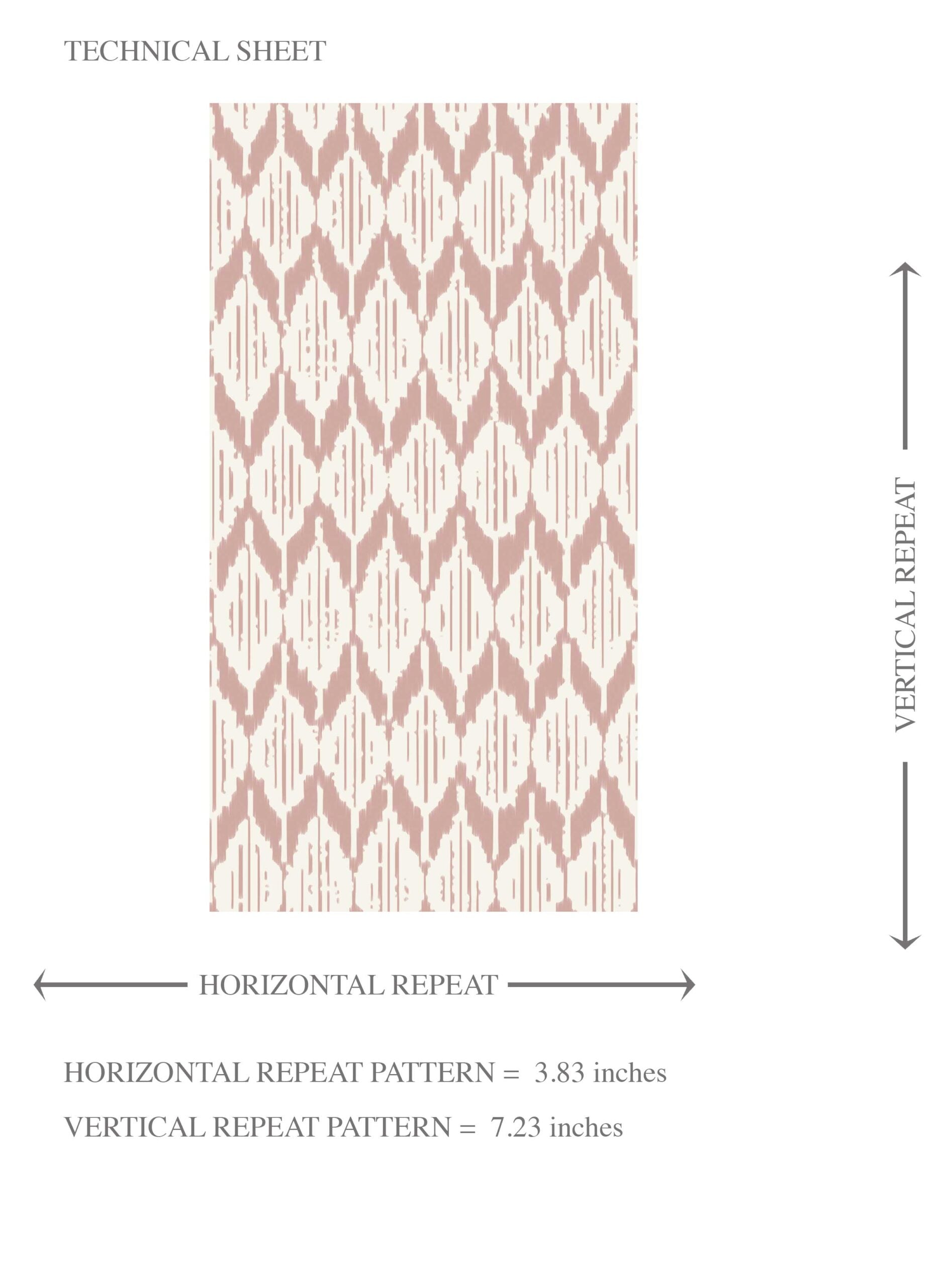 Geometric Ikat Striped Kids Room Wallpaper Sample (Pink/ White)