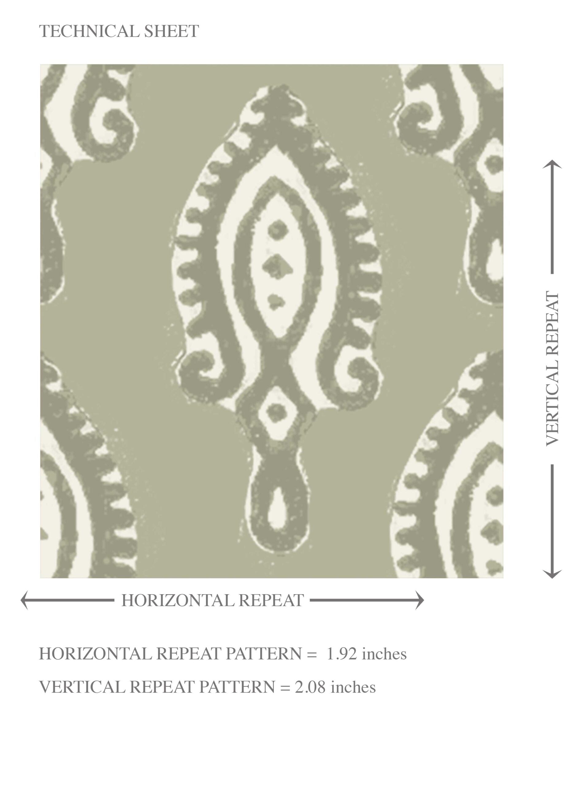 Textured Teardrop/ Paisley Block Print Kids Room Wallpaper (Olive Green/ White)