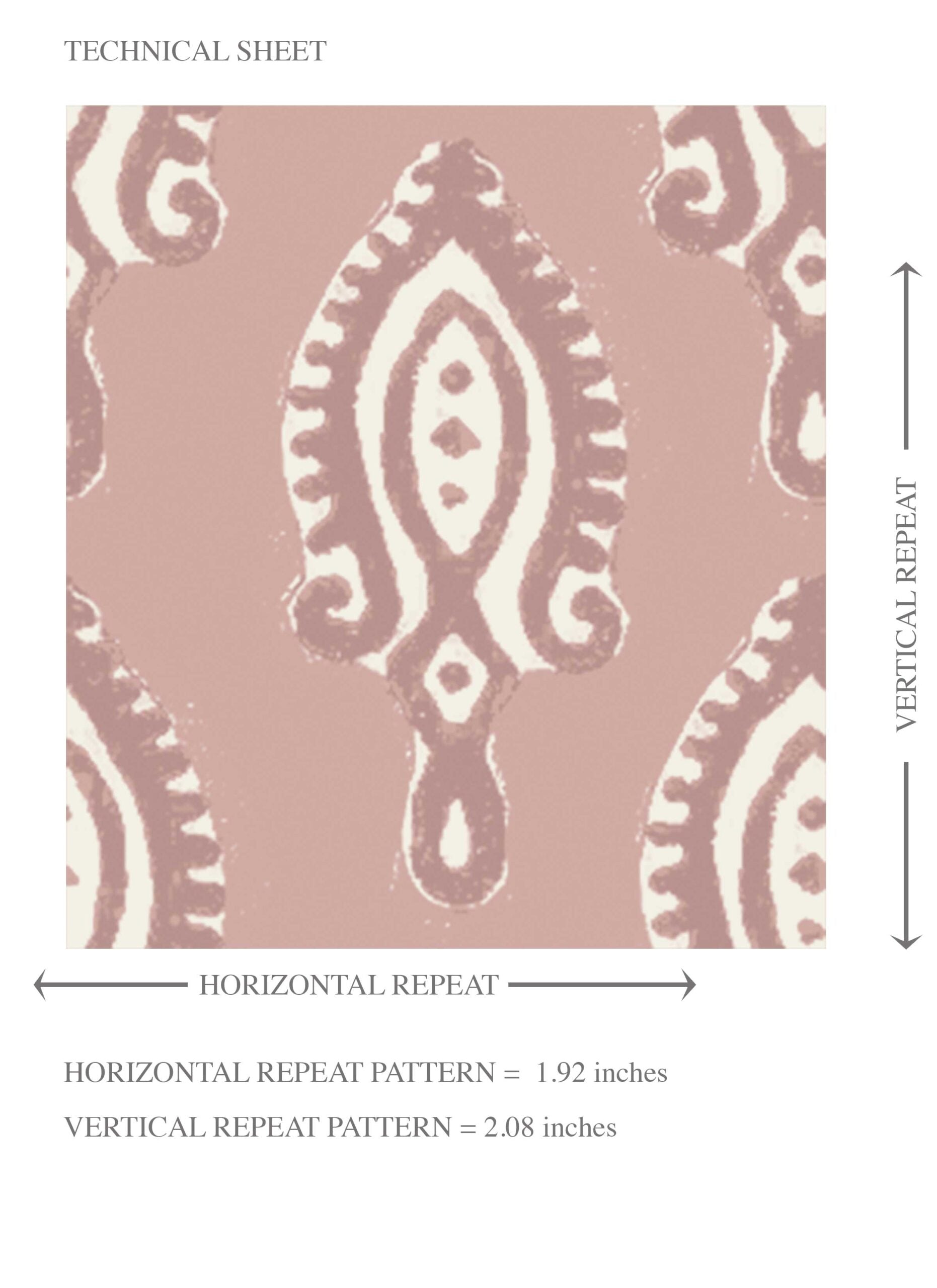 Textured Teardrop/ Paisley Block Print Kids Room Wallpaper Sample (Rose Pink/ White)