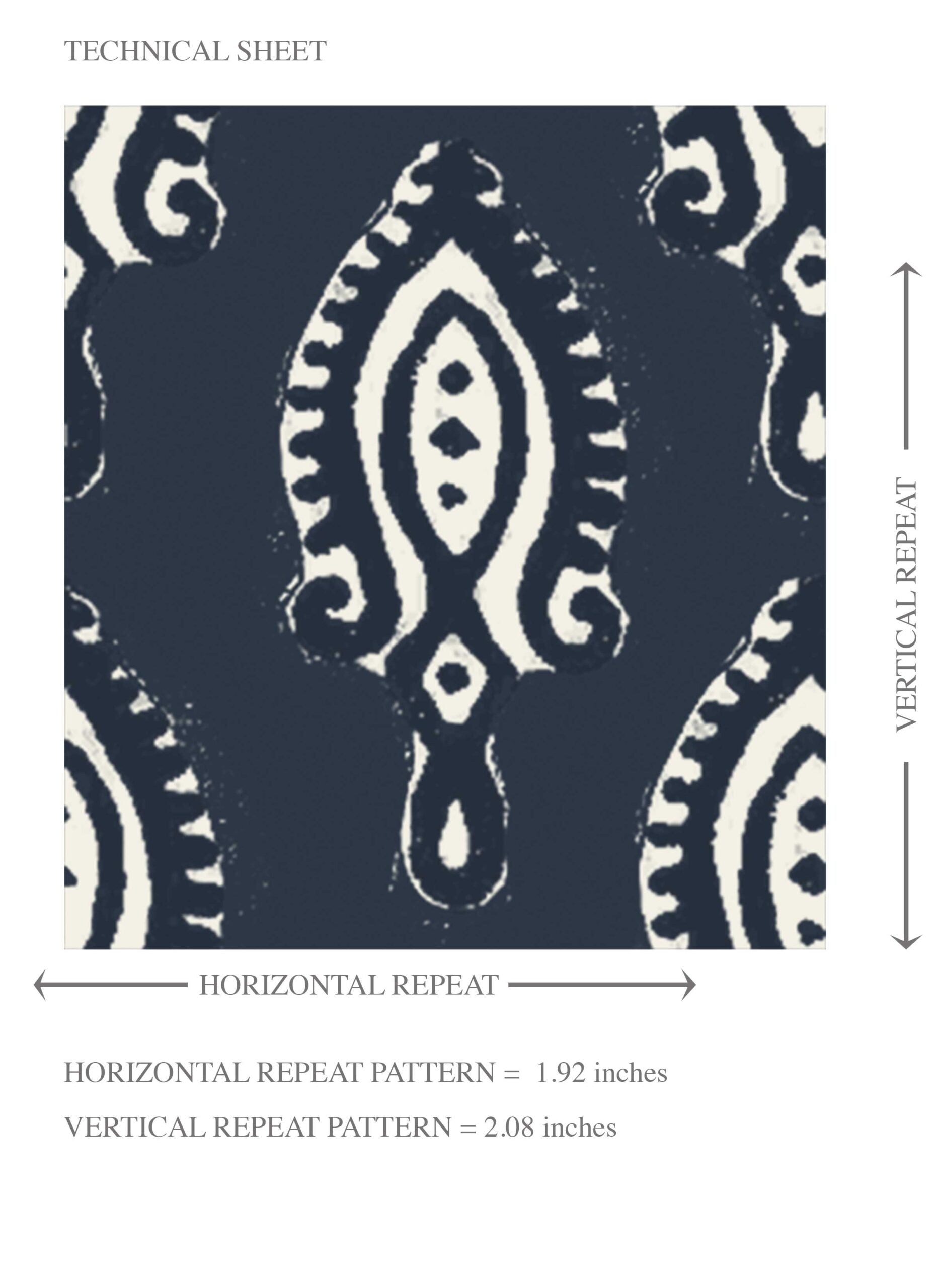 Textured Teardrop/ Paisley Block Print Kids Room Wallpaper Sample (Navy Blue/ White)