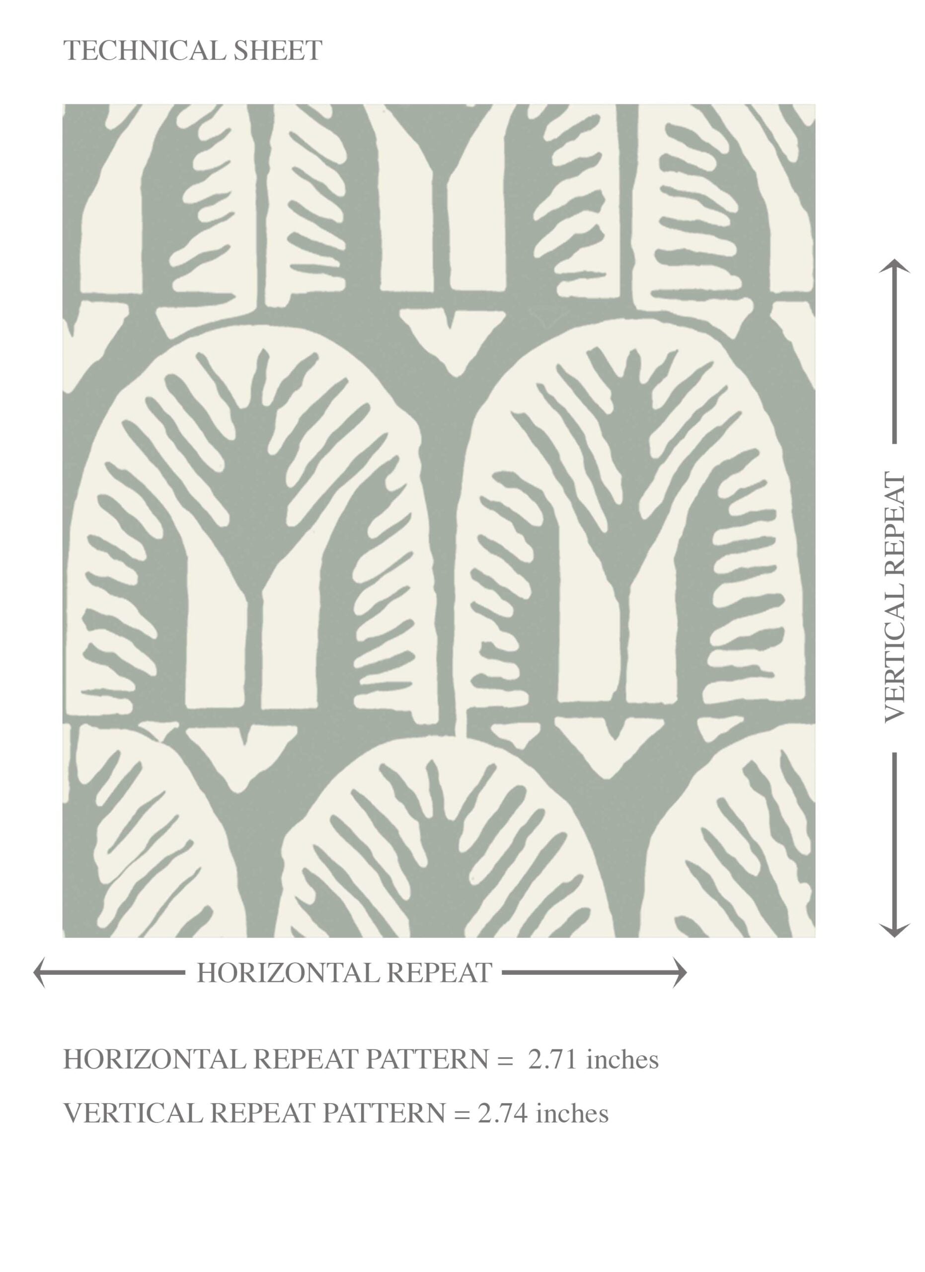 Geometric Scallops Floral Kids Room Wallpaper Sample (Green-Gray/ White)