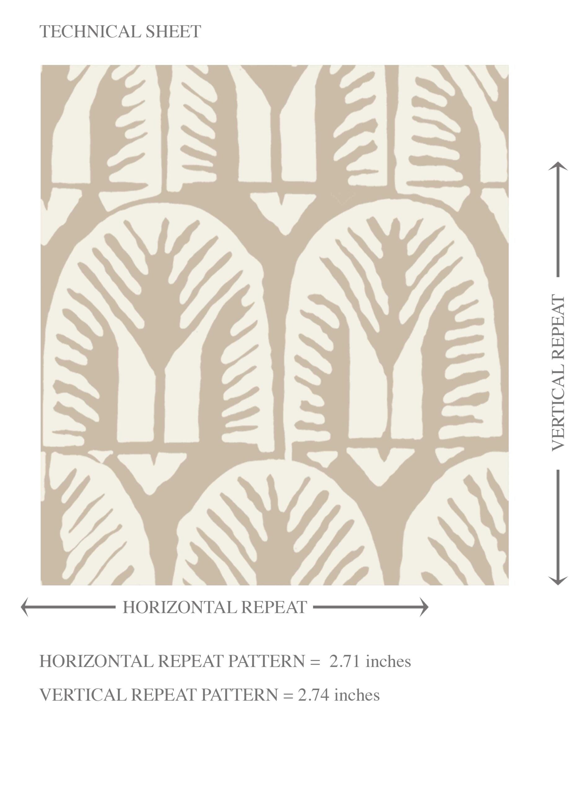 Neutral Geometric Scallops Floral Kids Room Wallpaper Sample (Stone Beige/ White)