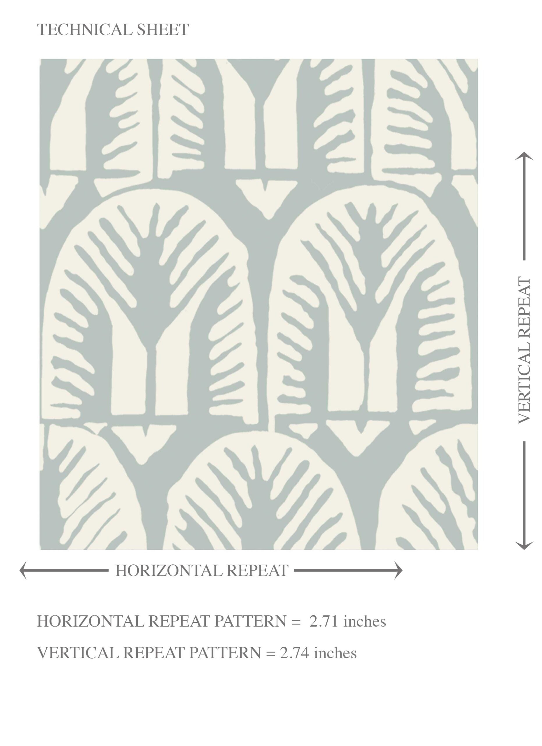 Geometric Scallops Floral Kids Room Wallpaper Sample (Duck Egg Blue/ White)