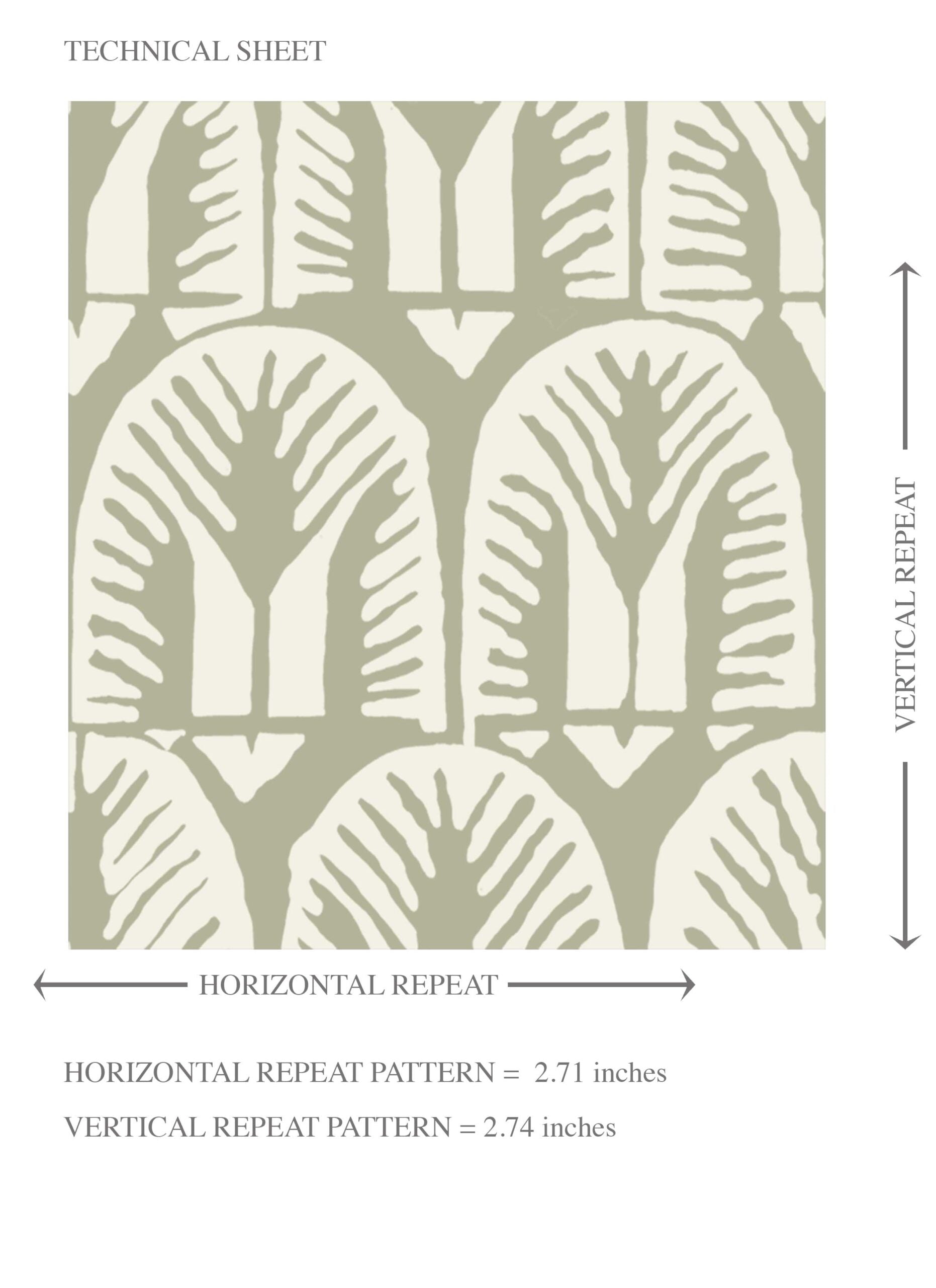 Geometric Scallops Floral Kids Room Wallpaper (Olive Green/ White)