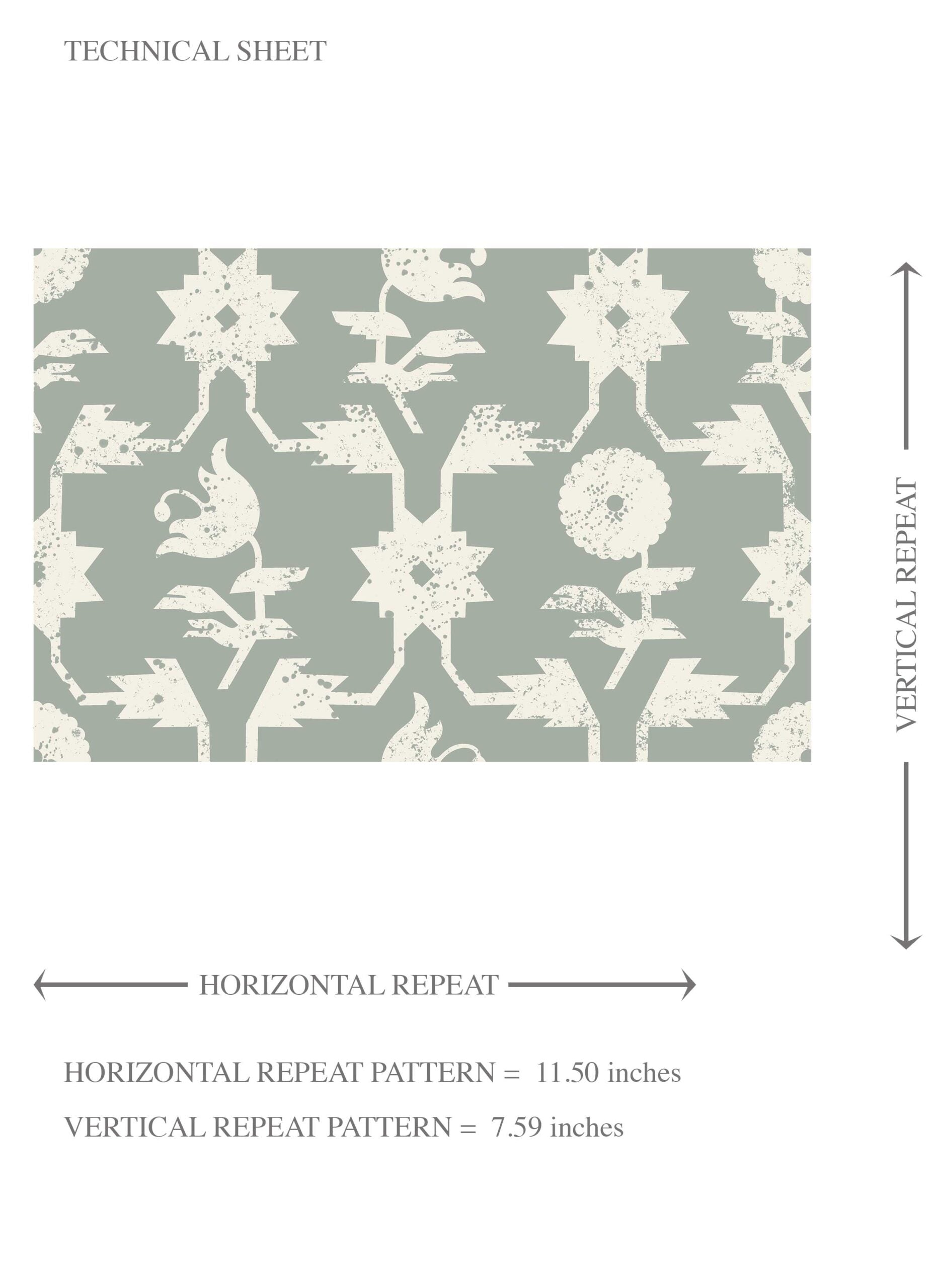 Modern Floral/ Botanical Kids Room Wallpaper (Green-Gray/ White)