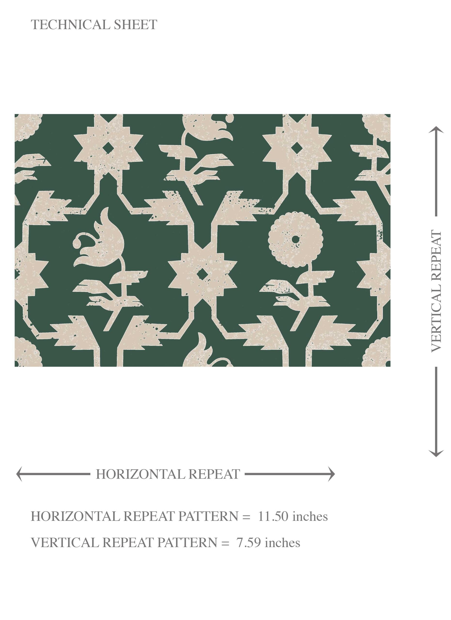 Modern Floral Botanical Kids Room Wallpaper Sample (Green/ Beige)