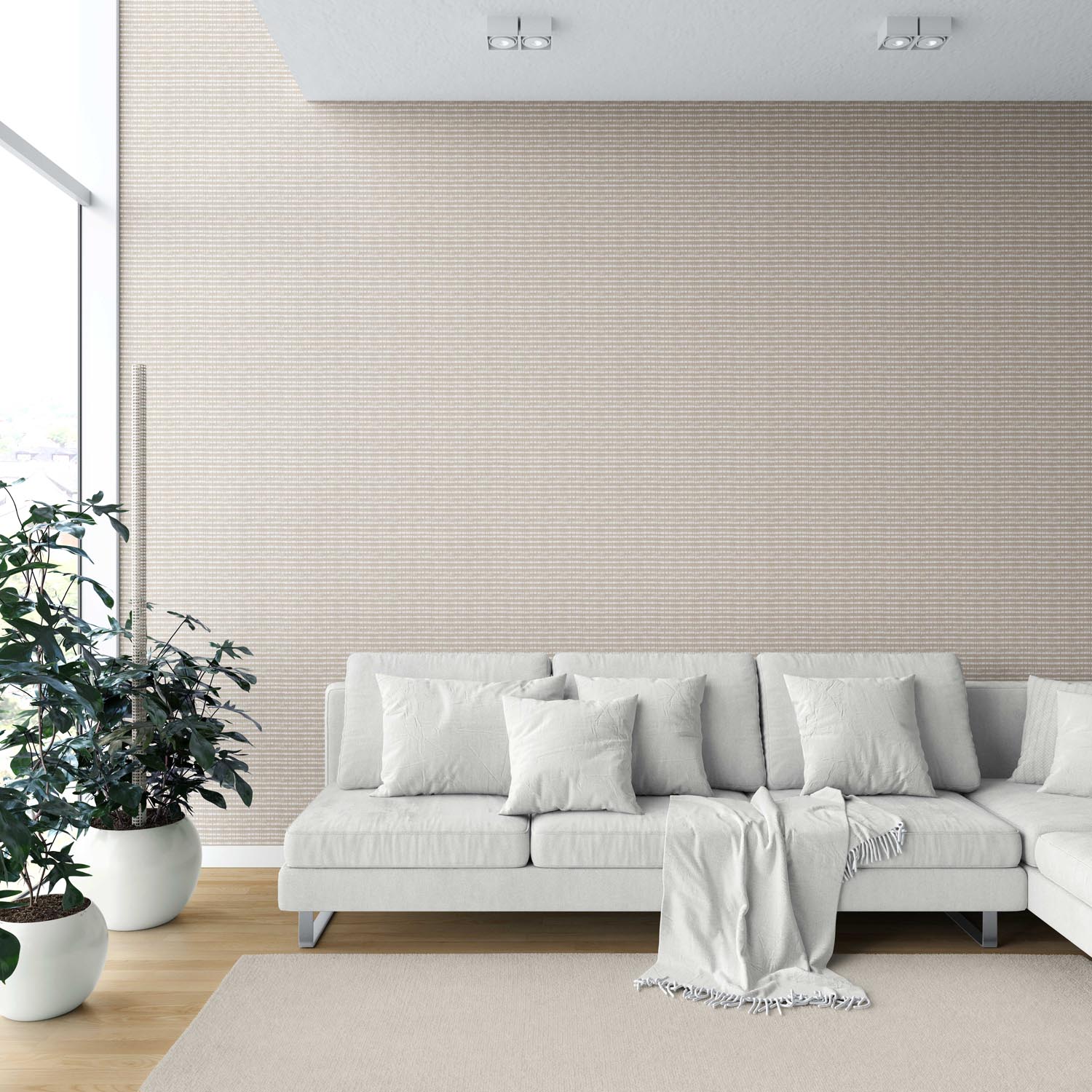 Textured Shibori Effect Striped Shower Toilet Wallpaper Sample (Beige/ Greige/ White)
