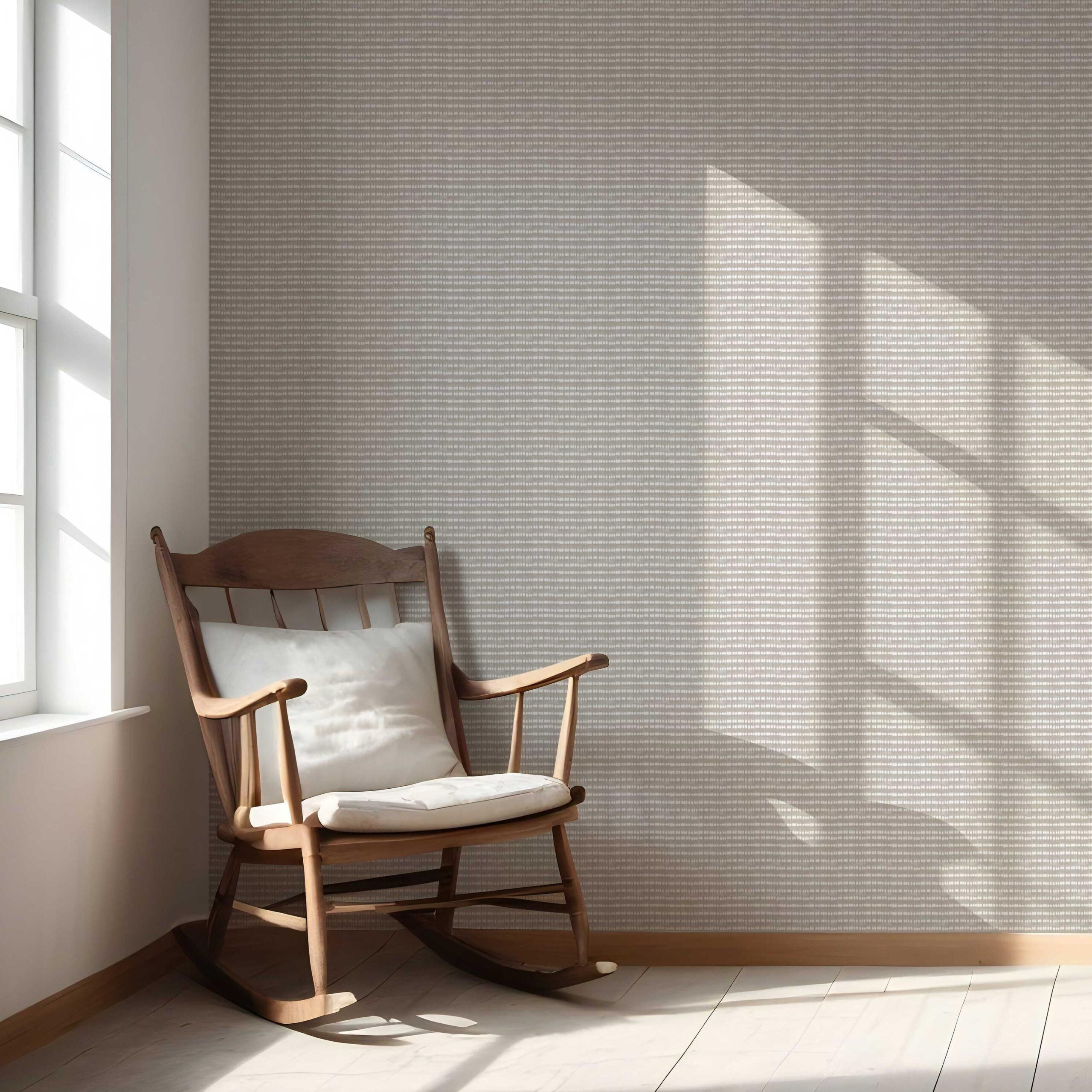Textured Shibori Effect Striped Nursery Wallpaper (Gray/ White)