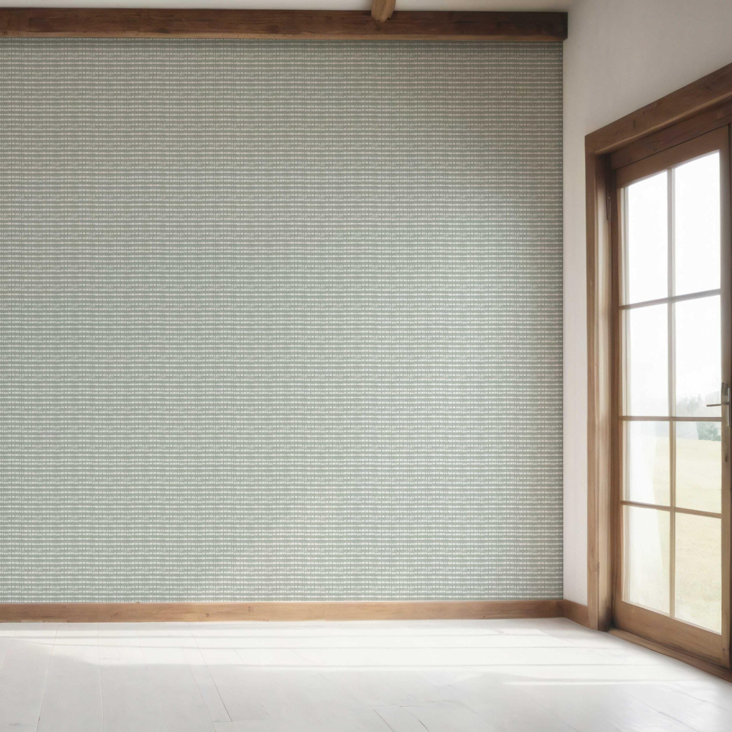 Textured Shibori Effect Striped Bedroom Wallpaper (Sage Gray/ White)