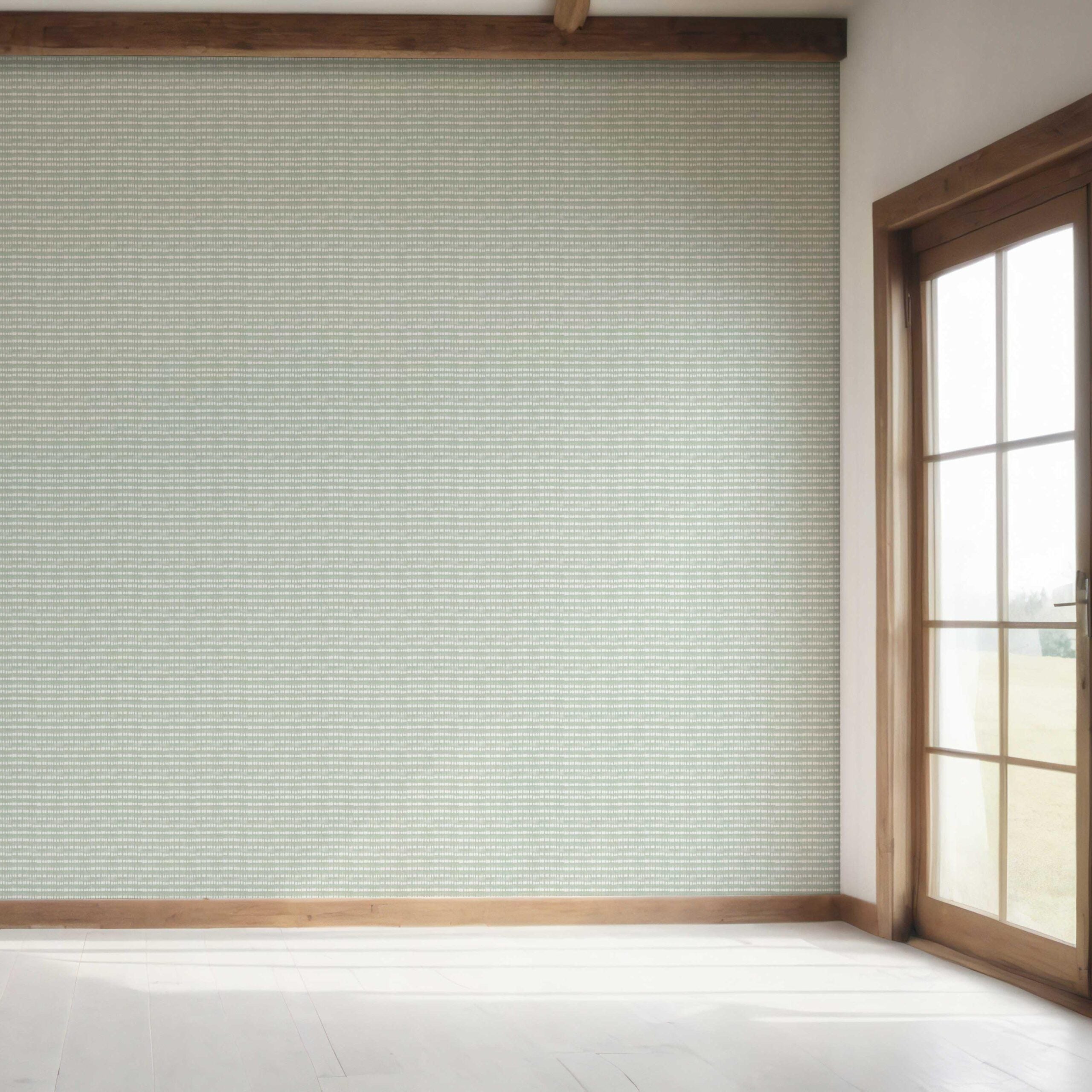Textured Shibori Effect Striped Bedroom Wallpaper (Green/ White)