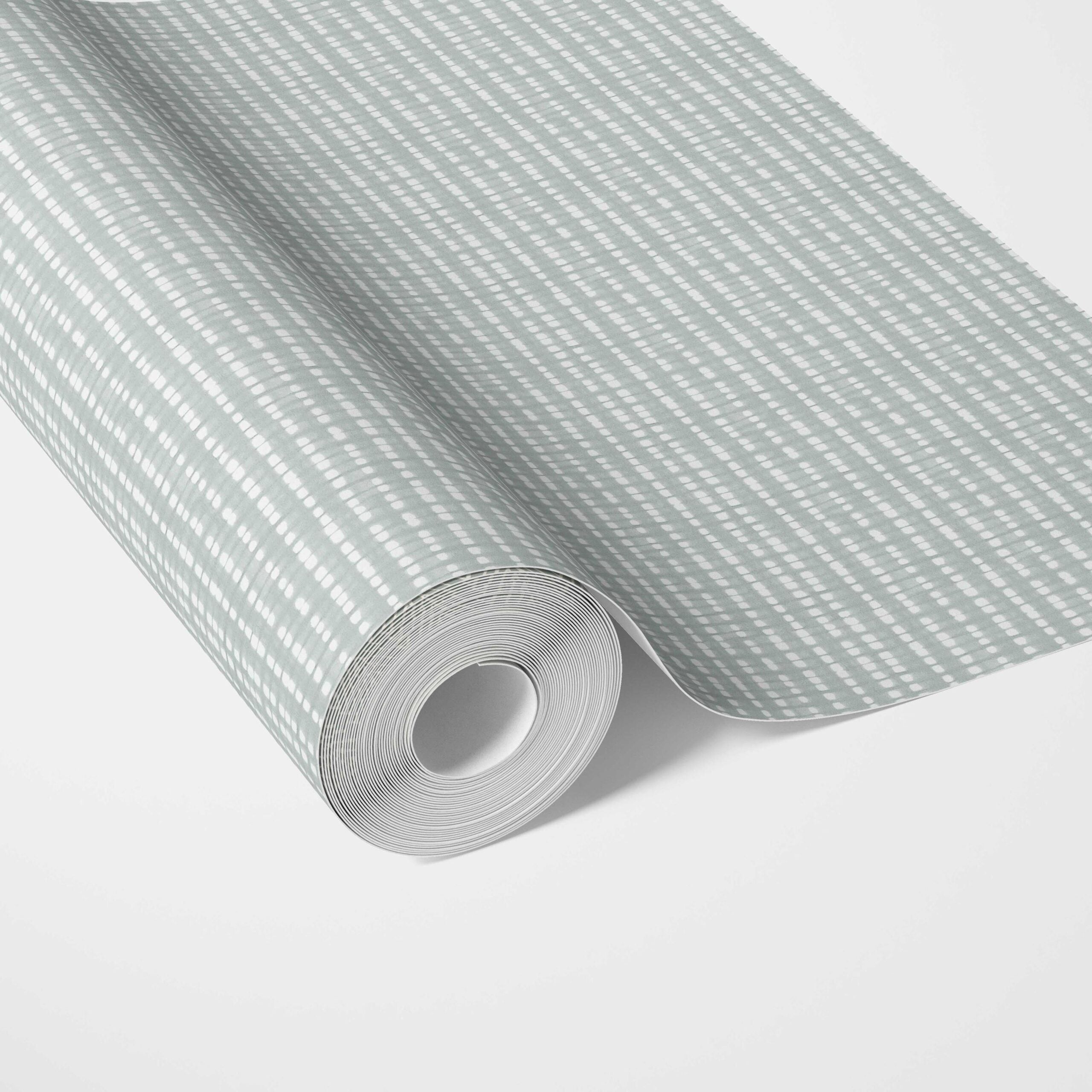 Textured Shibori Effect Striped Traditional Wallpaper Sample (Blue/ White)