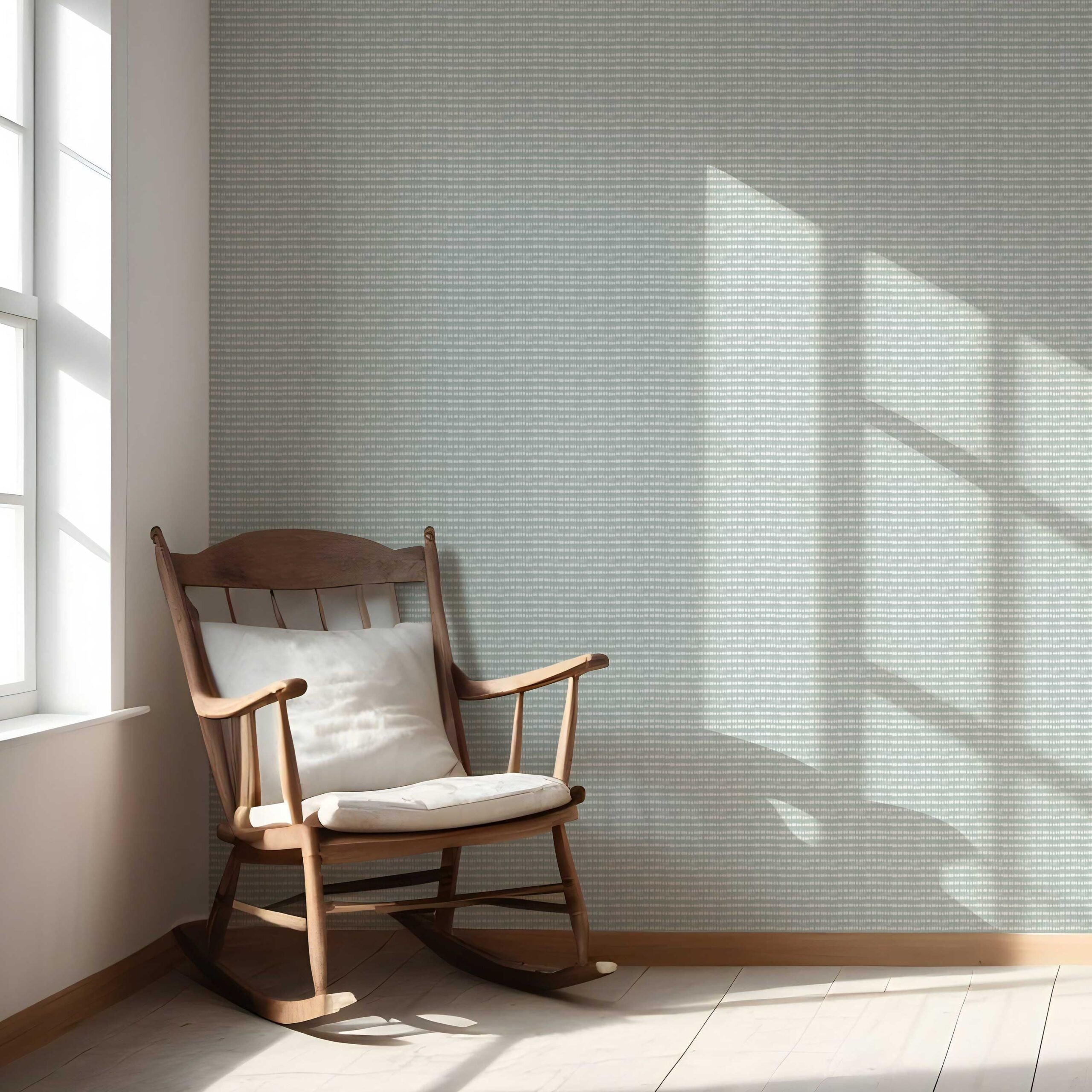 Textured Shibori Effect Striped Nursery Wallpaper Sample (Blue/ White)