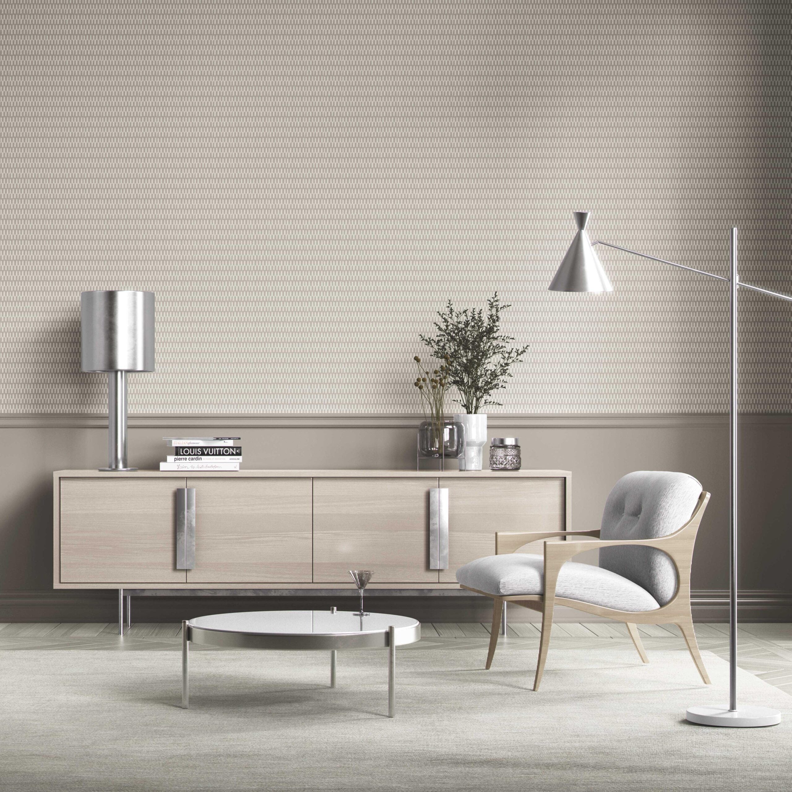 Modern Neutral-Toned/ Micro-Patterned Bathroom Wallpaper (Gray/ Greige)