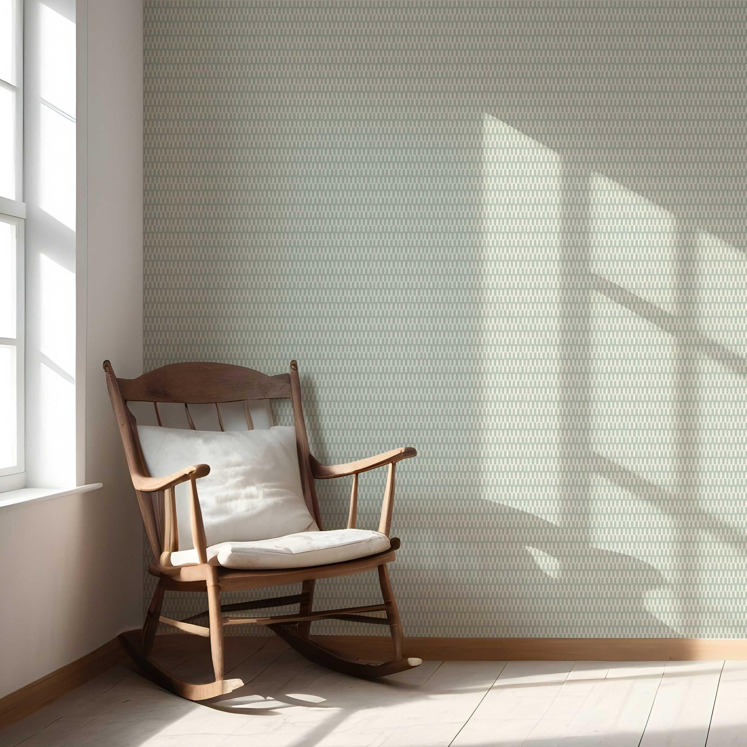 Modern Geometric Micro-Print Nursery Wallpaper Sample (Duck Egg Blue/ White)