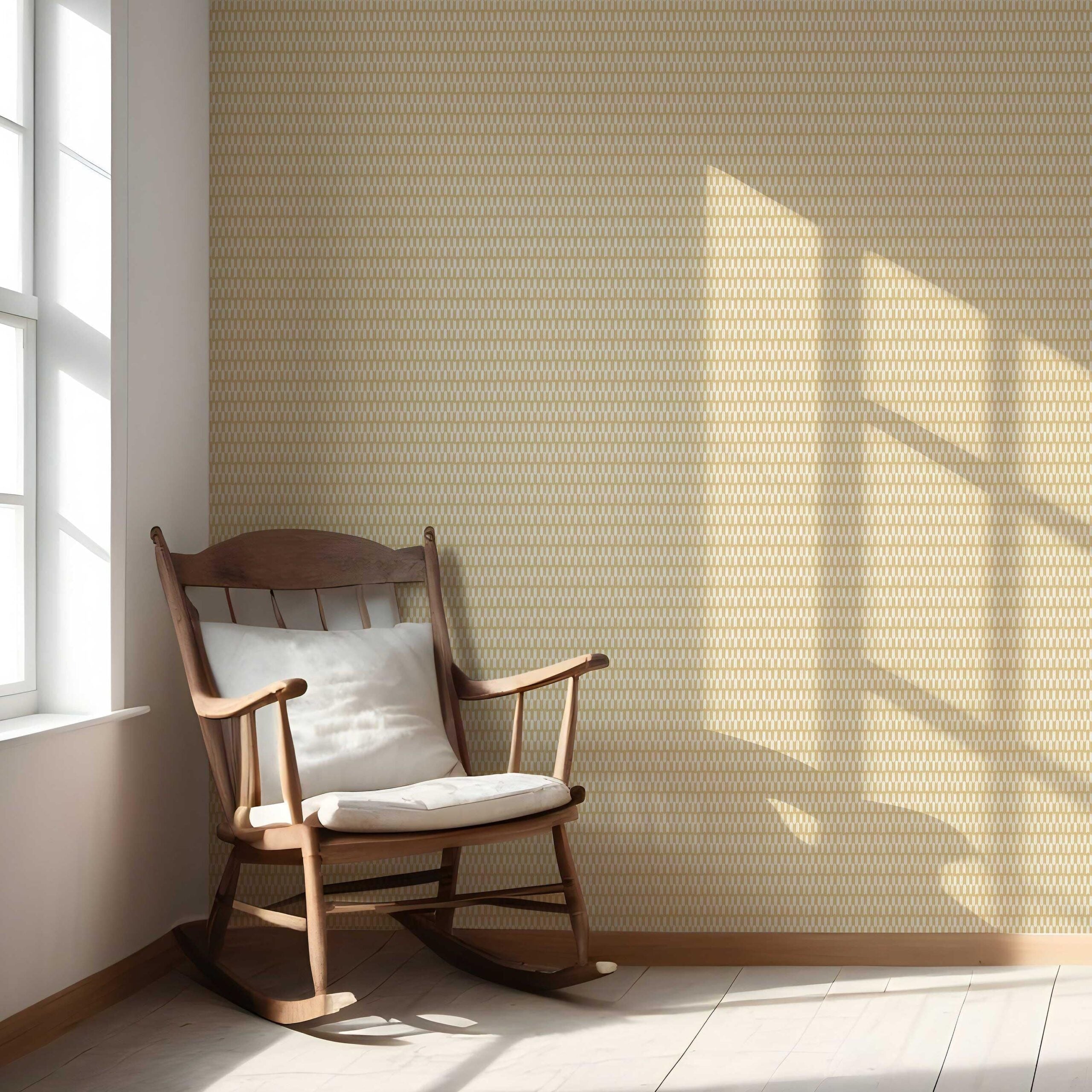 Modern Geometric Micro-Print Nursery Wallpaper (Yellow/ White)