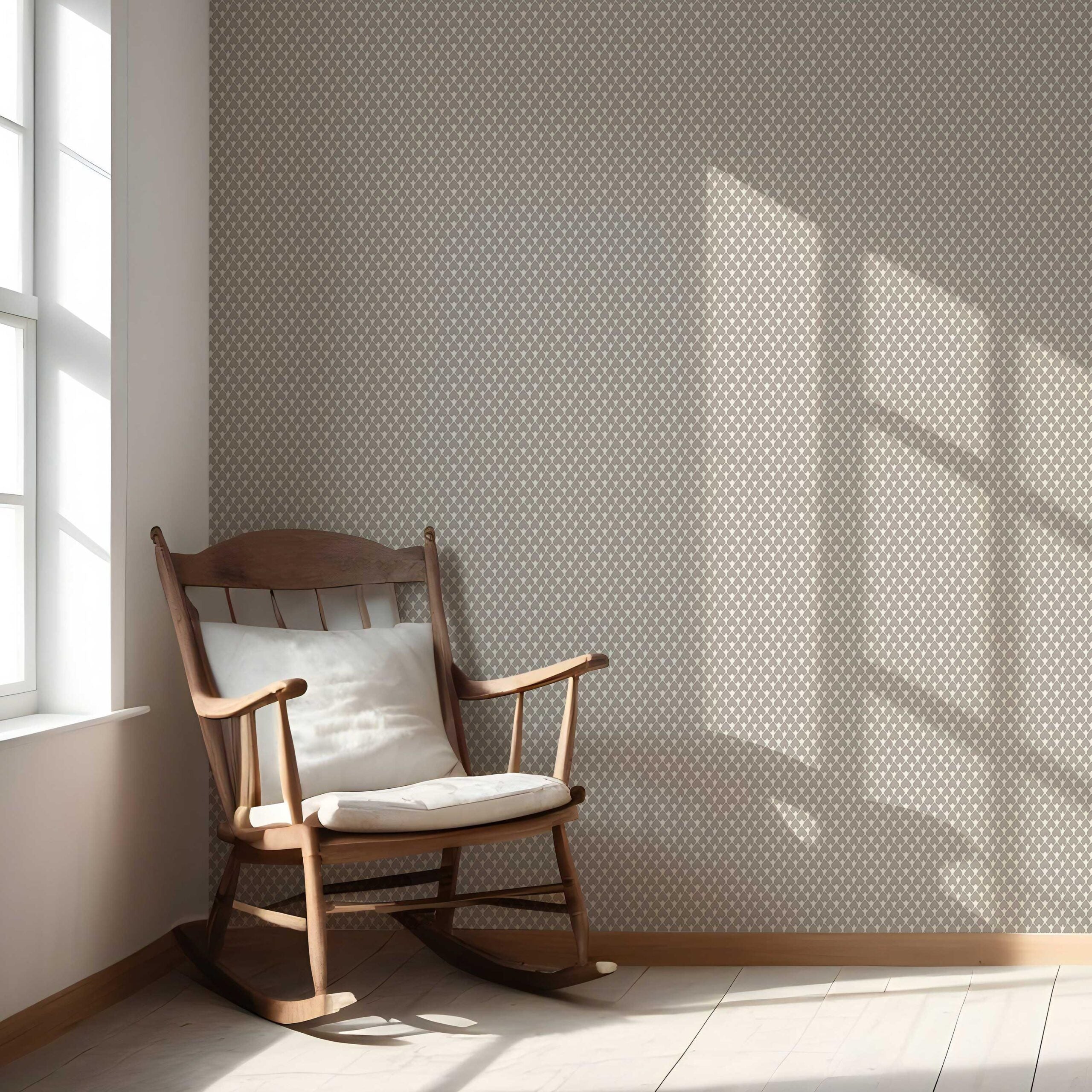 Neutral-Toned/ Small Geometric Print Nursery Wallpaper Sample (Gray/ Greige)