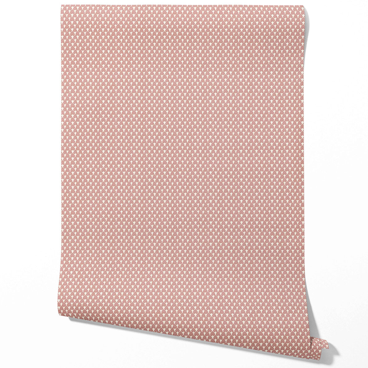 Small-Scale Geometric Print Kitchen Wallpaper Sample (Blush Pink/ White)