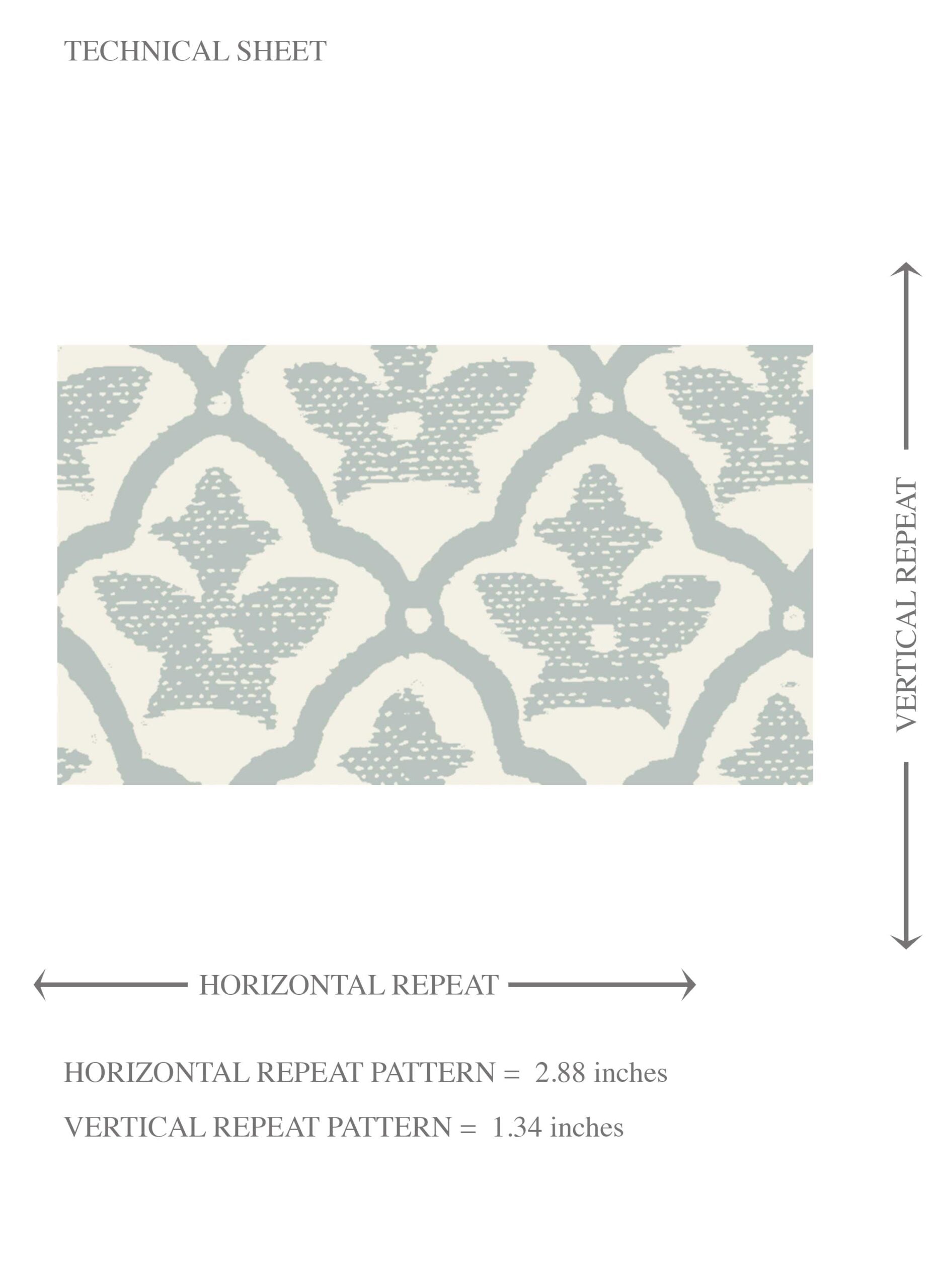 Small-Scale Floral Lattice Kids Room Wallpaper Sample (Duck Egg Blue/ White)