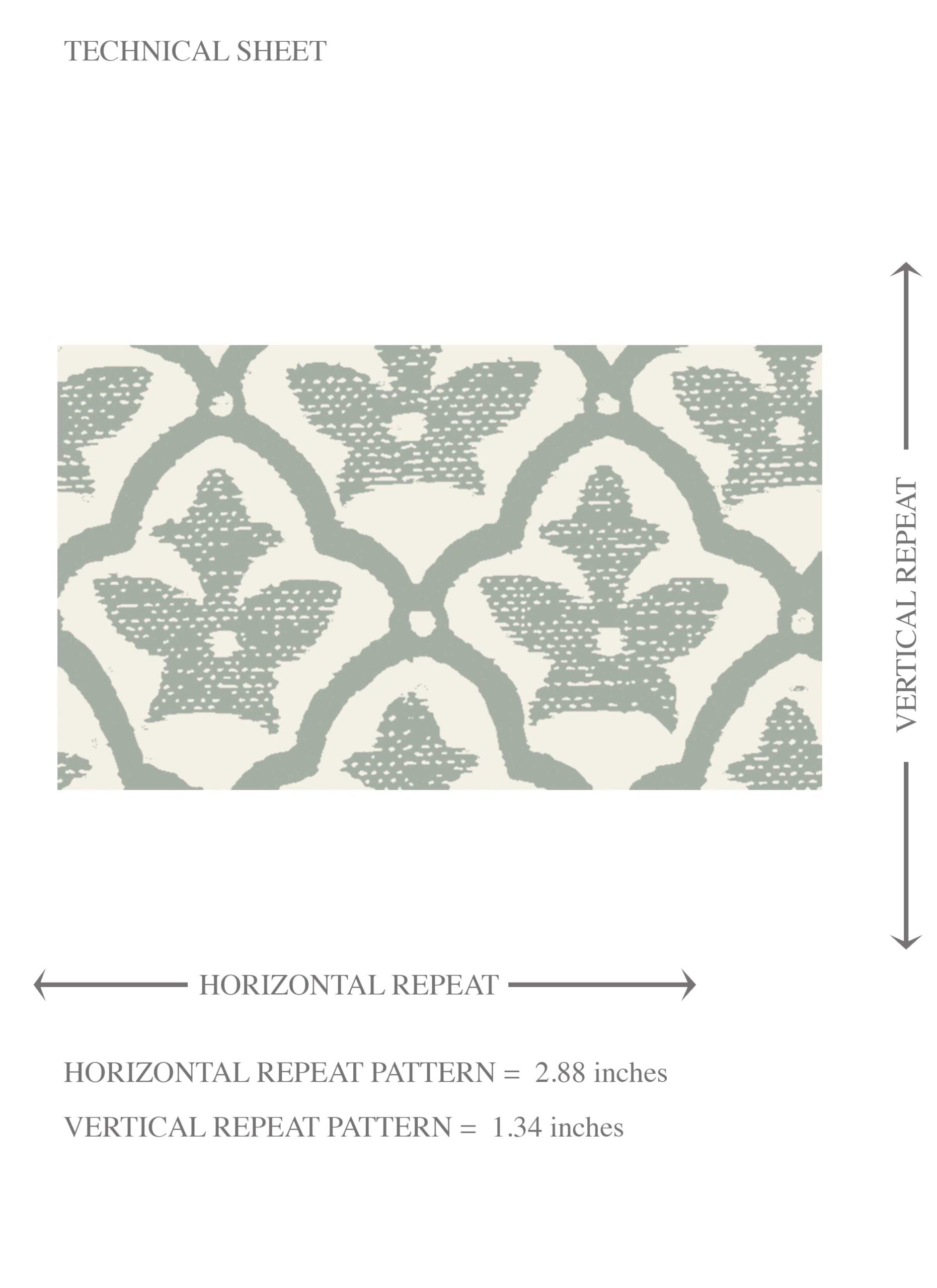 Neutral-Toned Small Floral Lattice Kids Room Wallpaper Sample (Sage Gray/ White)