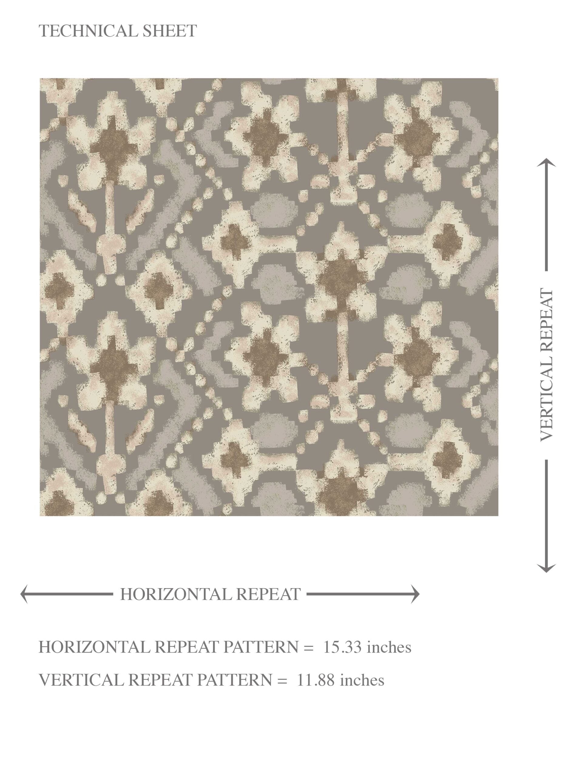 Modern Neutral-Toned Botanical Floral Kids Room Wallpaper Sample (Brown/ Taupe/ Beige)