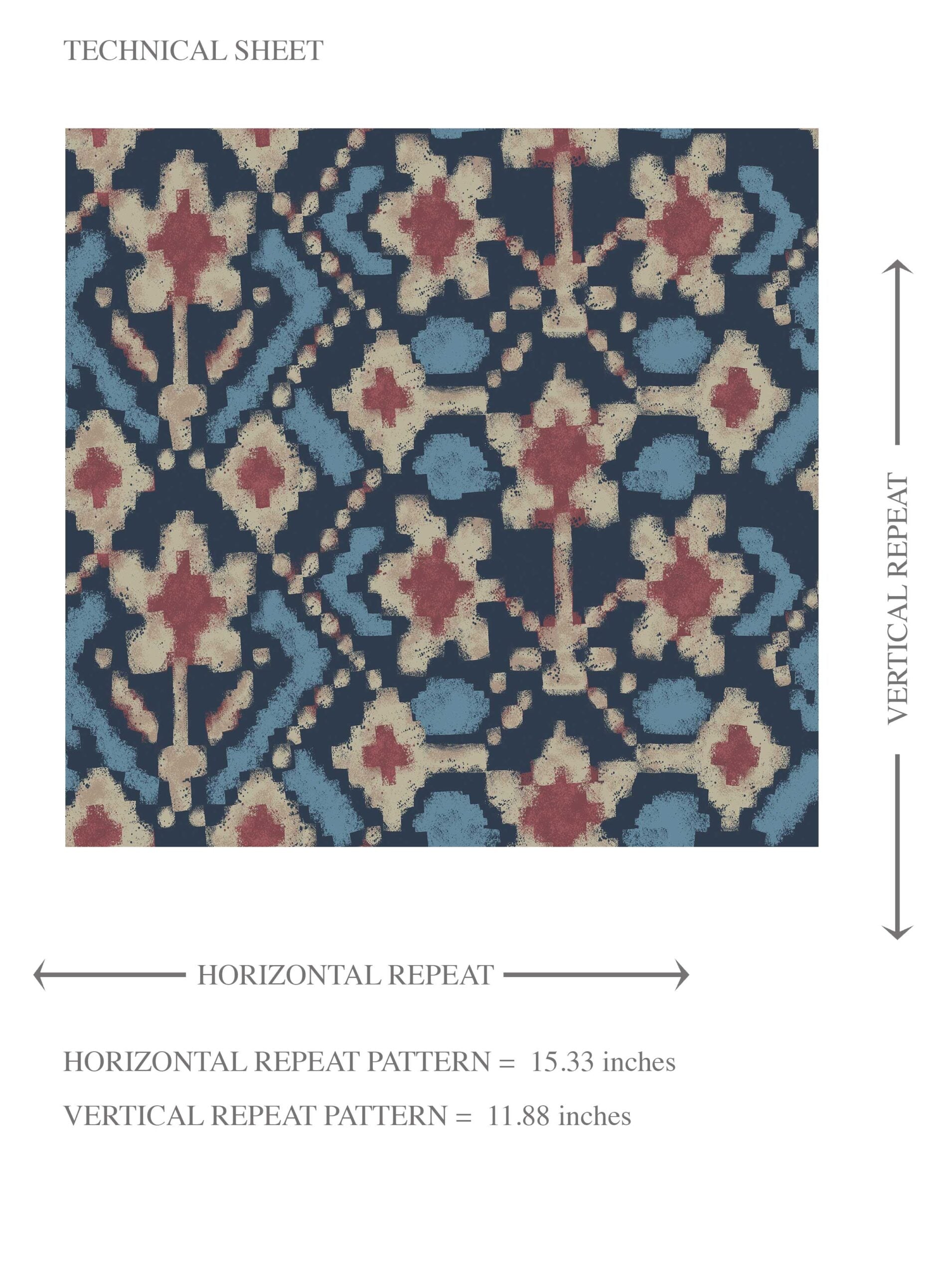 Modern Botanical Floral Kids Room Wallpaper Sample (Navy Blue/ Pink/ Beige)