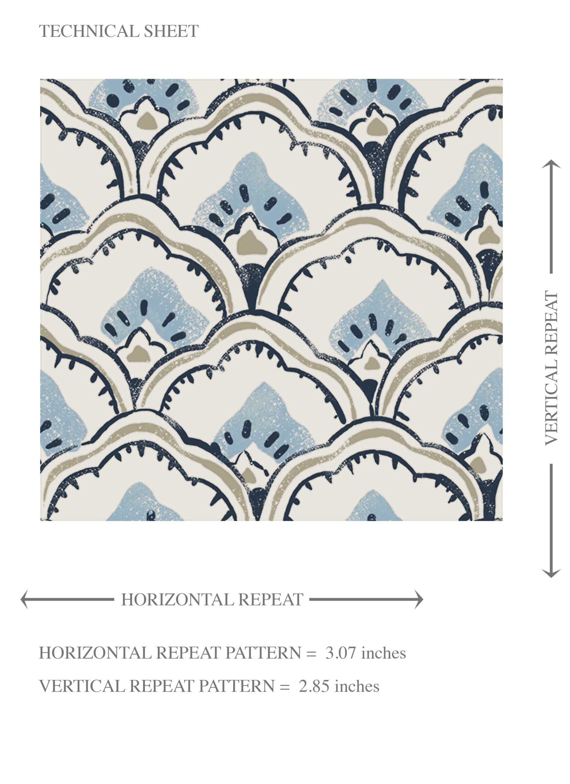 Small-Scale Floral Lattice Kids Room Wallpaper Sample (Blue/ Gray/ White)