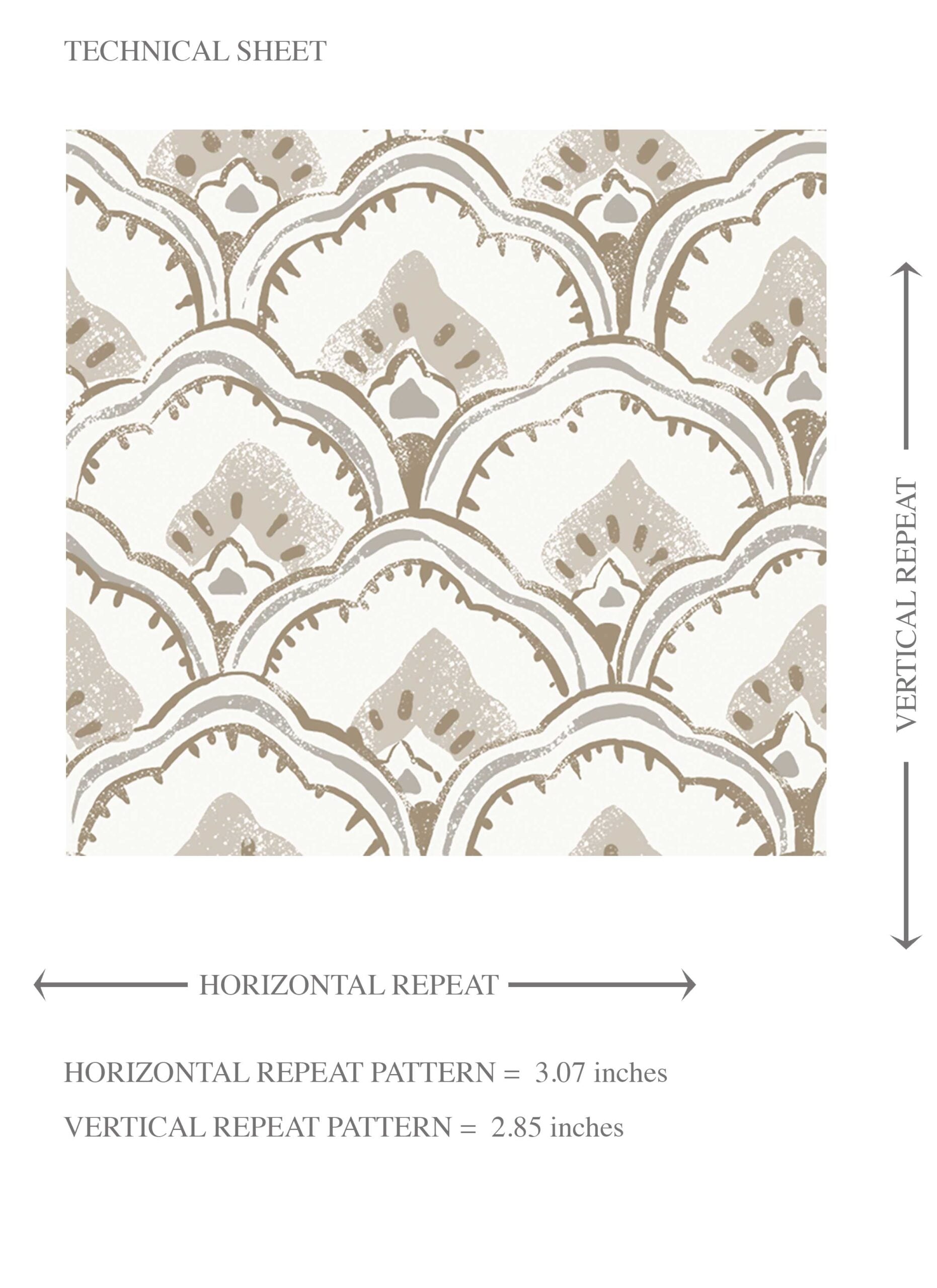 Small-Scale Floral Lattice Kids Room Wallpaper Sample (Warm Gray/ Beige/ Taupe/ White)