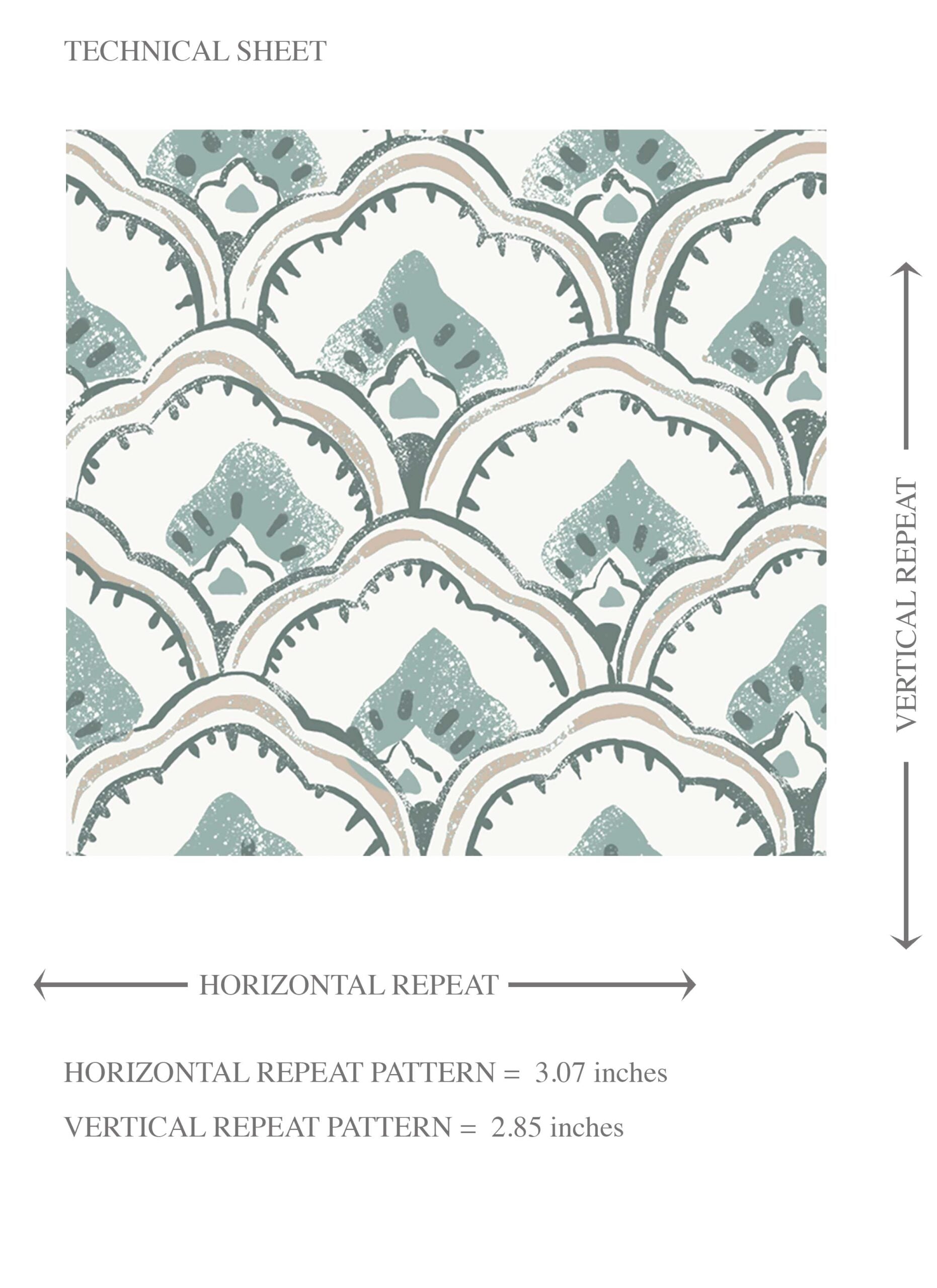 Small-Scale Floral Lattice Kids Room Wallpaper (Blue-Green/ White)