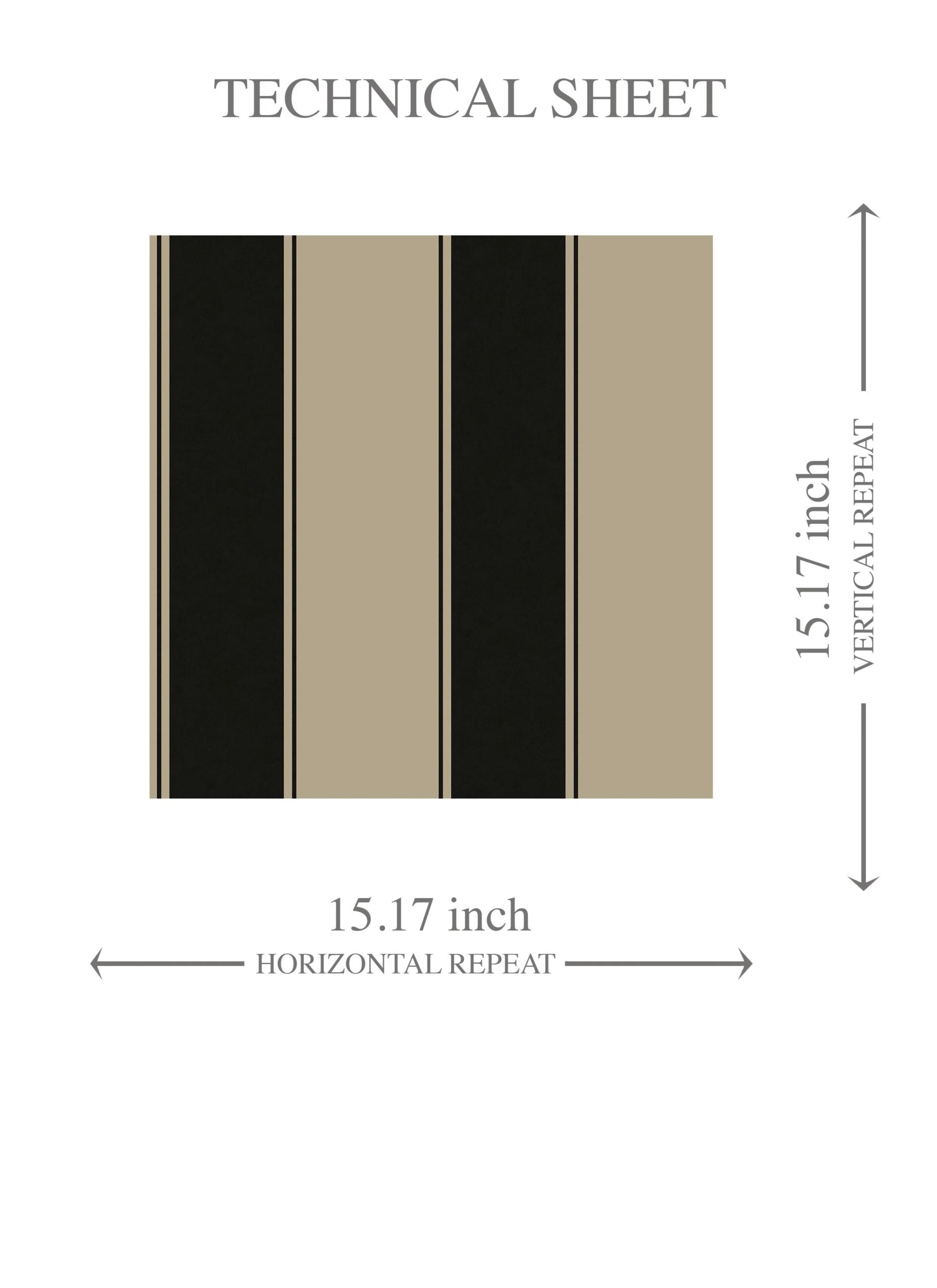 Neutral-Toned Scandi-Inspired Striped Kids Room Wallpaper Sample (Black/ Brown/ Beige)