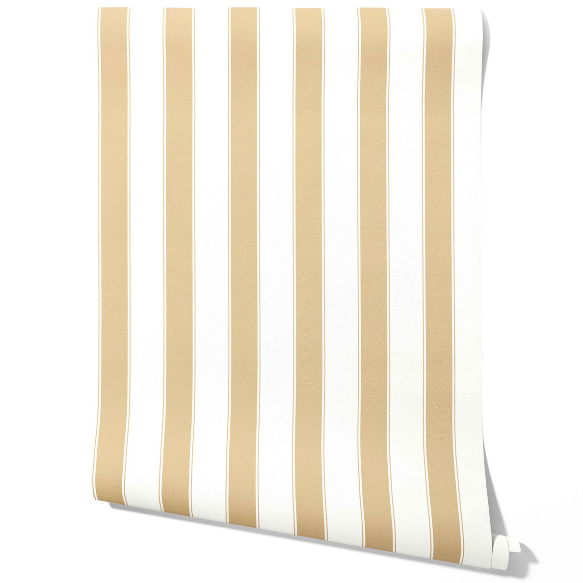 Geometric Striped Traditional Wallpaper Sample (Sand Beige/ Tan/ White)
