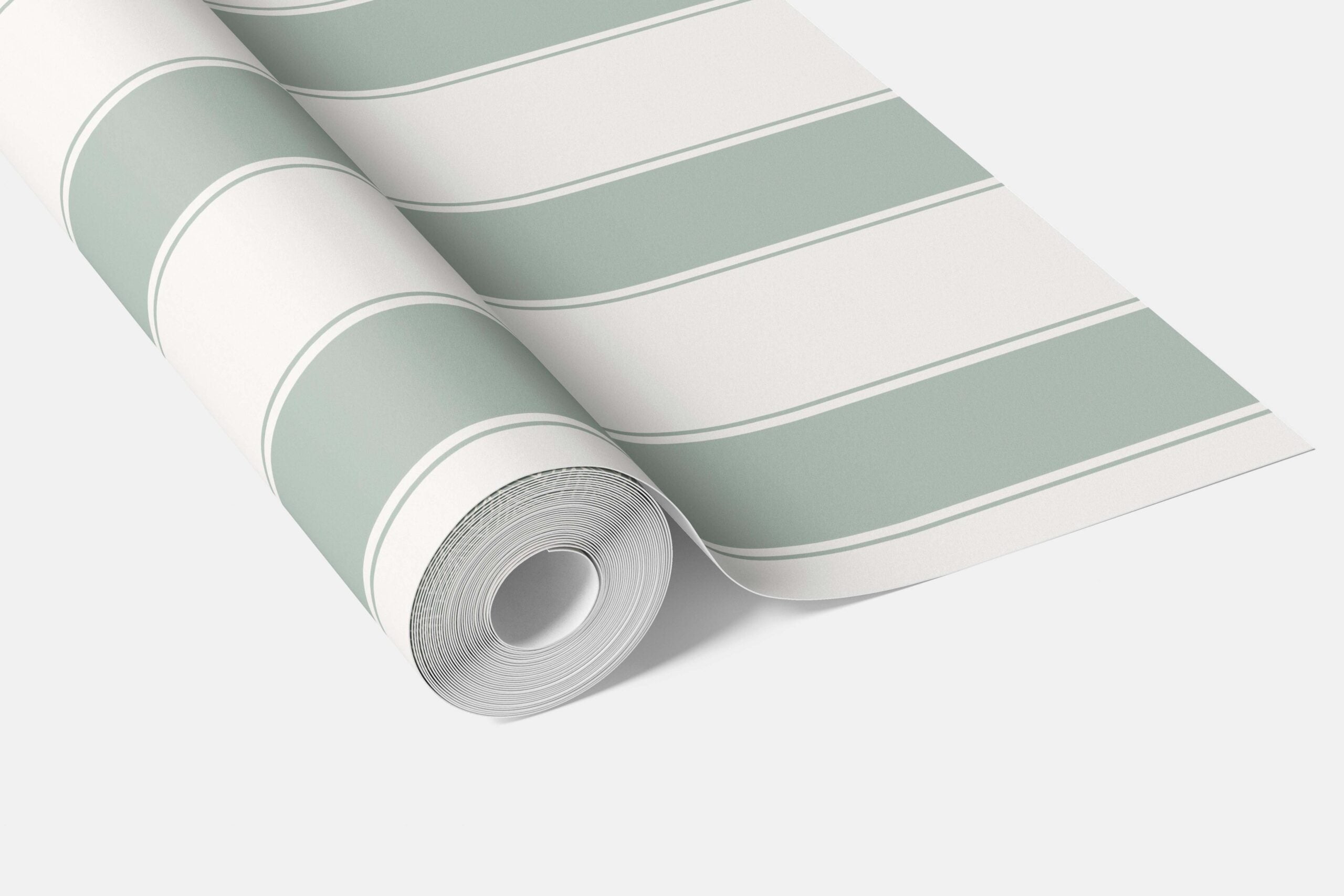 Geometric Striped Kitchen Wallpaper Sample (Green-Blue)